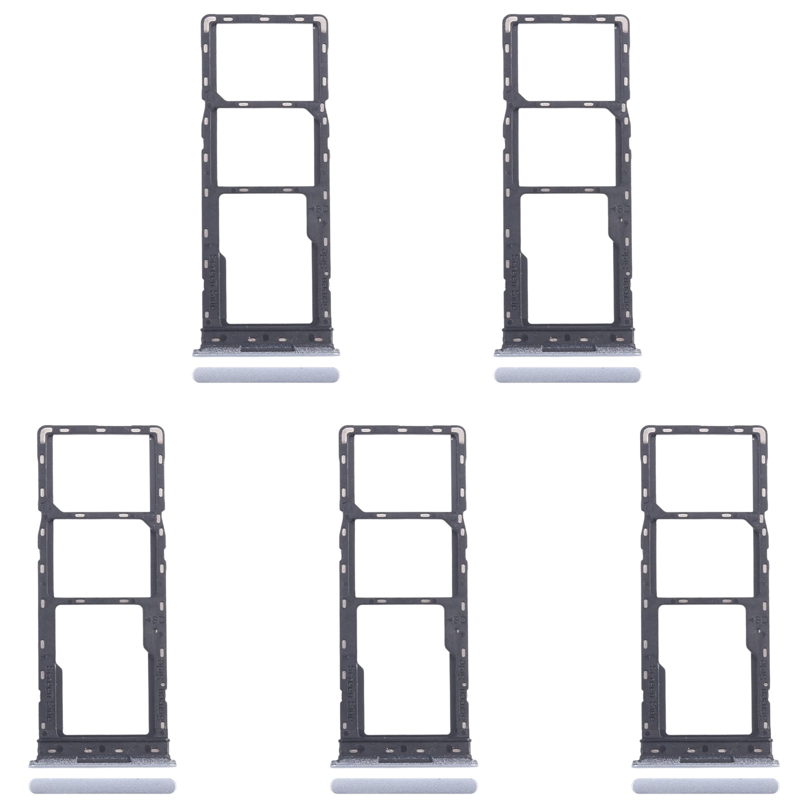 For Infinix Smart 8 X6525 5pcs SIM Card Tray + SIM Card Tray + Micro SD Card Tray (Silver)
