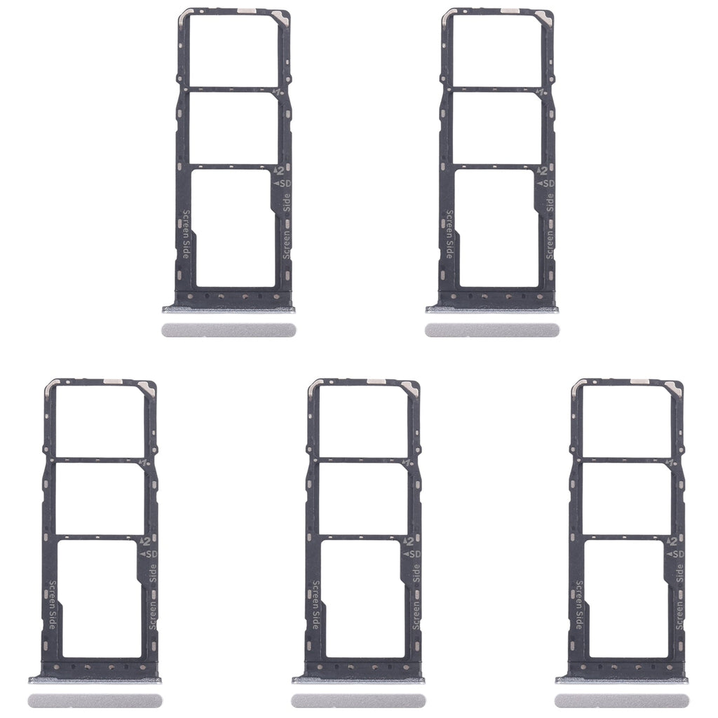 For Infinix Smart 8 Plus X6526 5pcs SIM Card Tray + SIM Card Tray + Micro SD Card Tray (Silver)