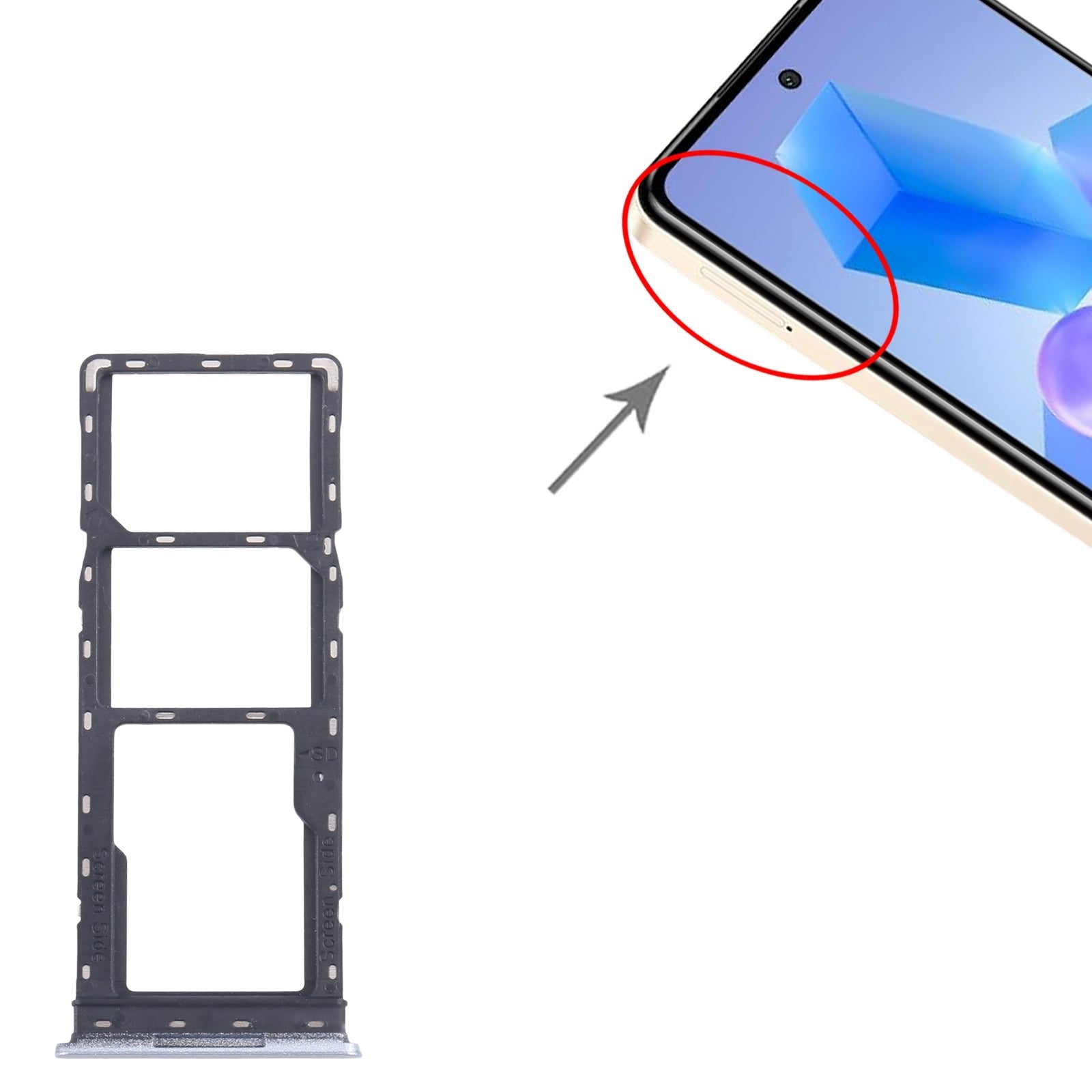 For Infinix Smart 8 Pro X6525 5pcs SIM Card Tray + SIM Card Tray + Micro SD Card Tray (Silver)