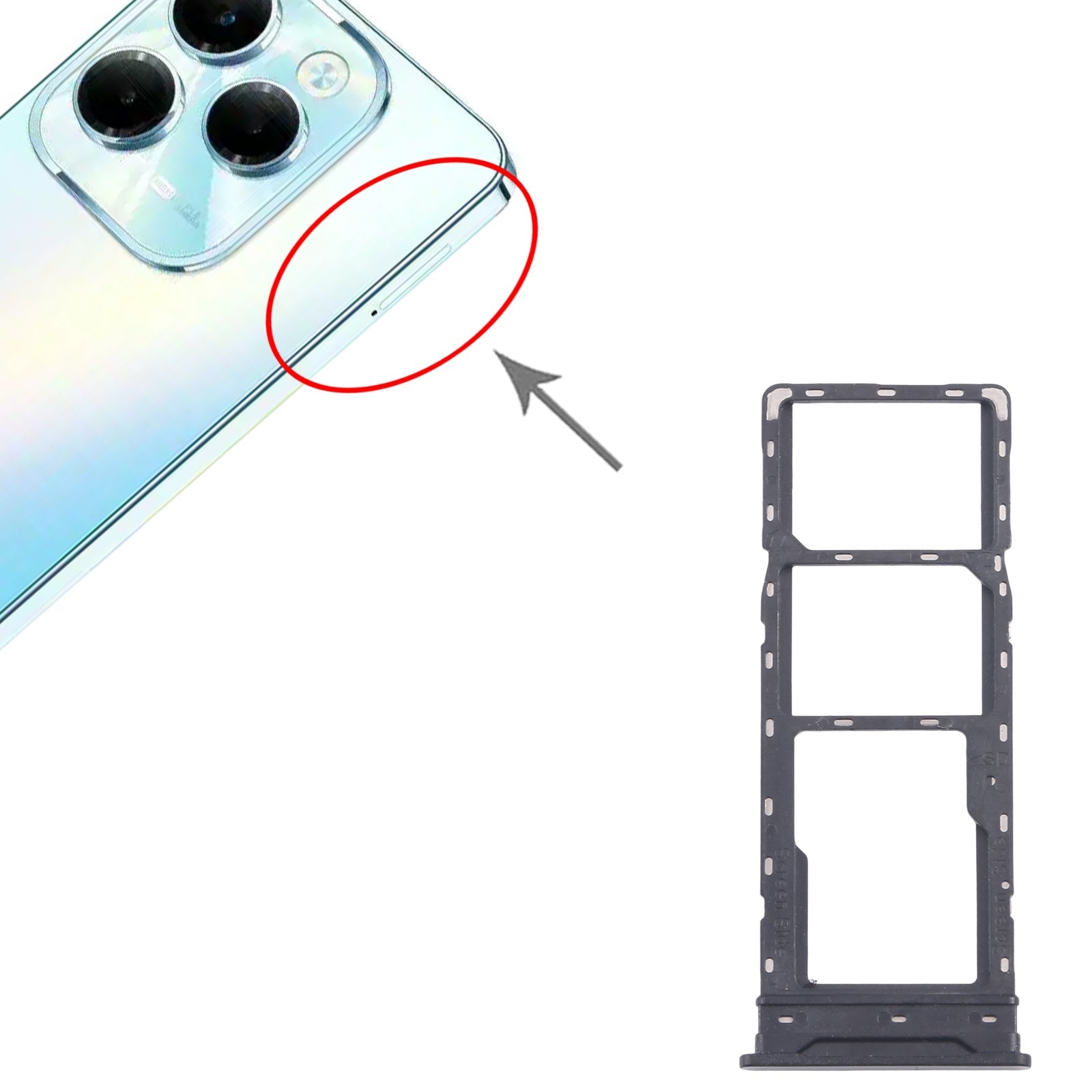 For Infinix Hot 40 X6836 5pcs SIM Card Tray + SIM Card Tray + Micro SD Card Tray (Blue)