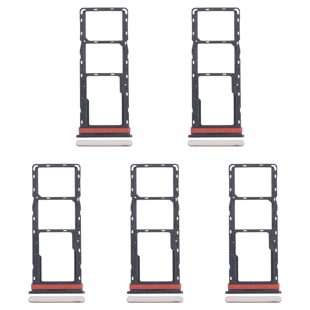 For Infinix Hot 40i X6528B 5pcs SIM Card Tray + SIM Card Tray + Micro SD Card Tray (Gold)