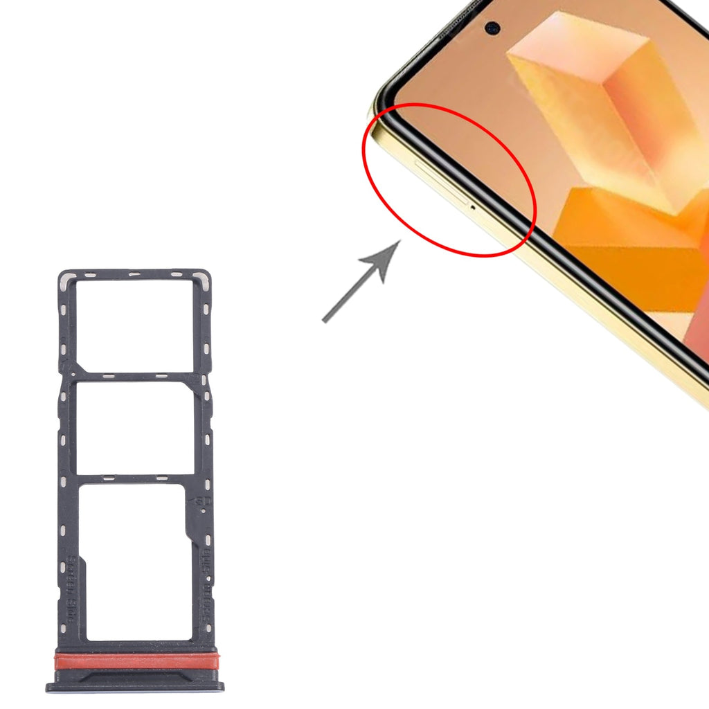 For Infinix Hot 40i X6528B 5pcs SIM Card Tray + SIM Card Tray + Micro SD Card Tray (Blue)