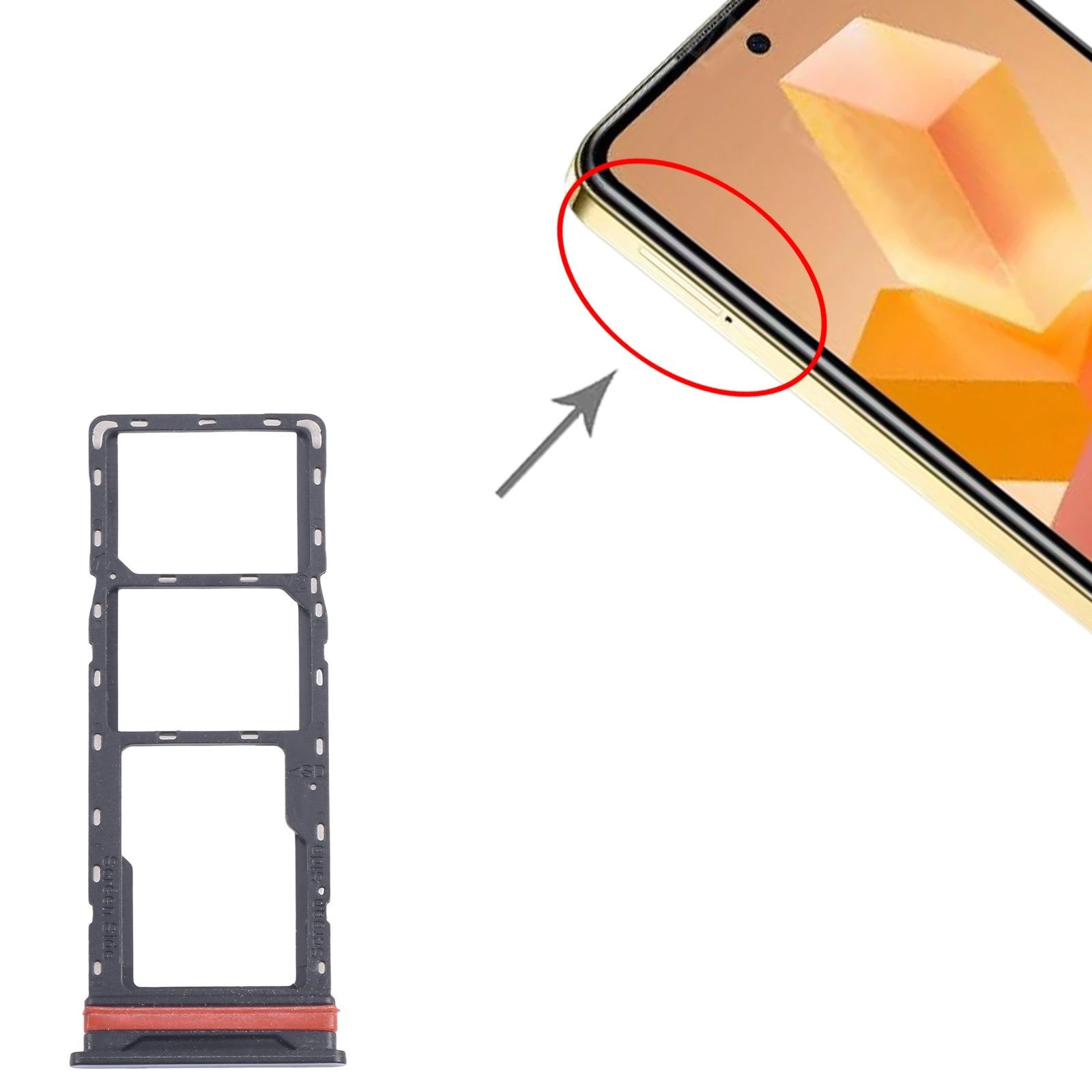 For Infinix Hot 40i X6528B 5pcs SIM Card Tray + SIM Card Tray + Micro SD Card Tray (Blue)