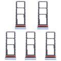 For Infinix Hot 40i X6528B 5pcs SIM Card Tray + SIM Card Tray + Micro SD Card Tray (Blue)