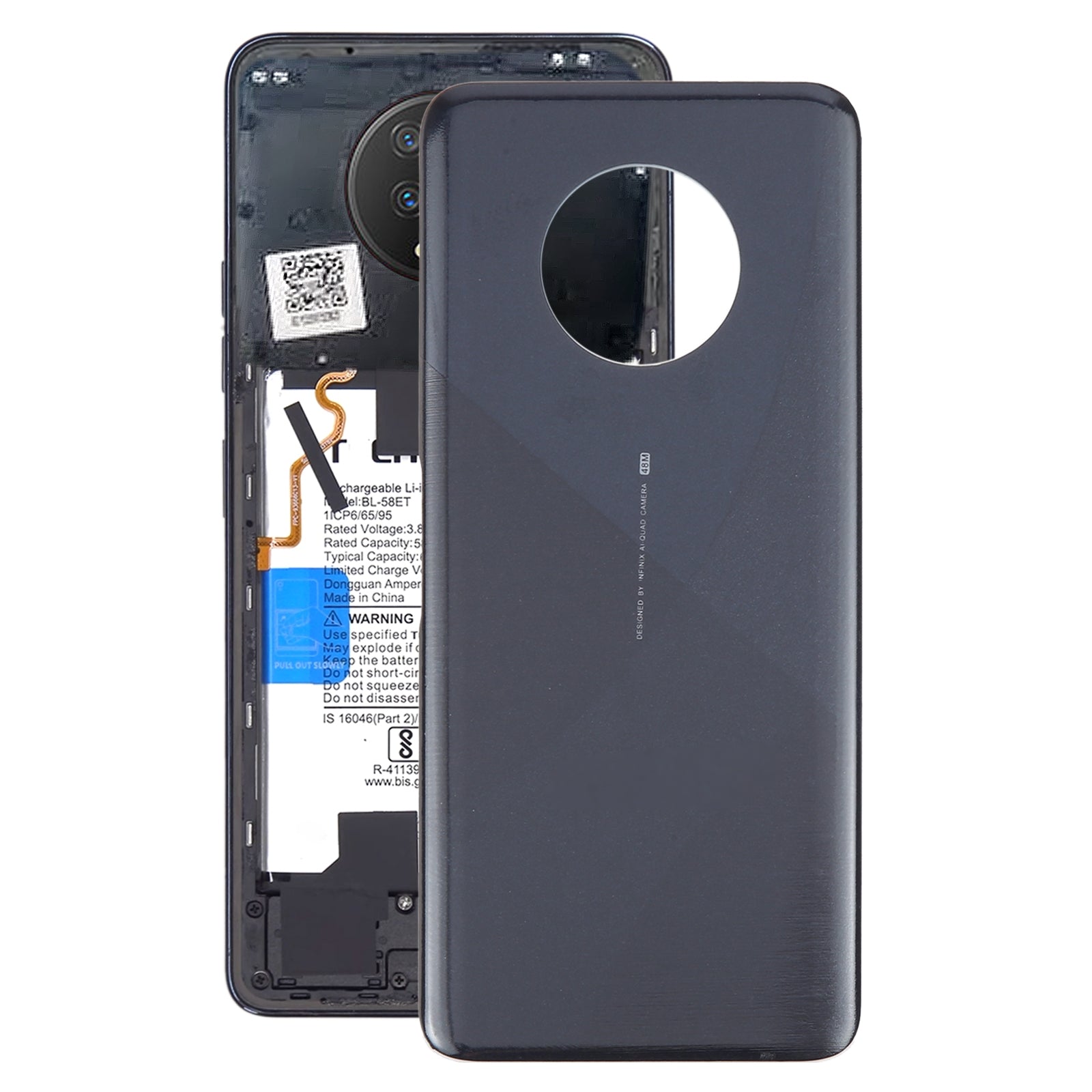 For Infinix Note 7 X690 Original Battery Back Cover(Black)