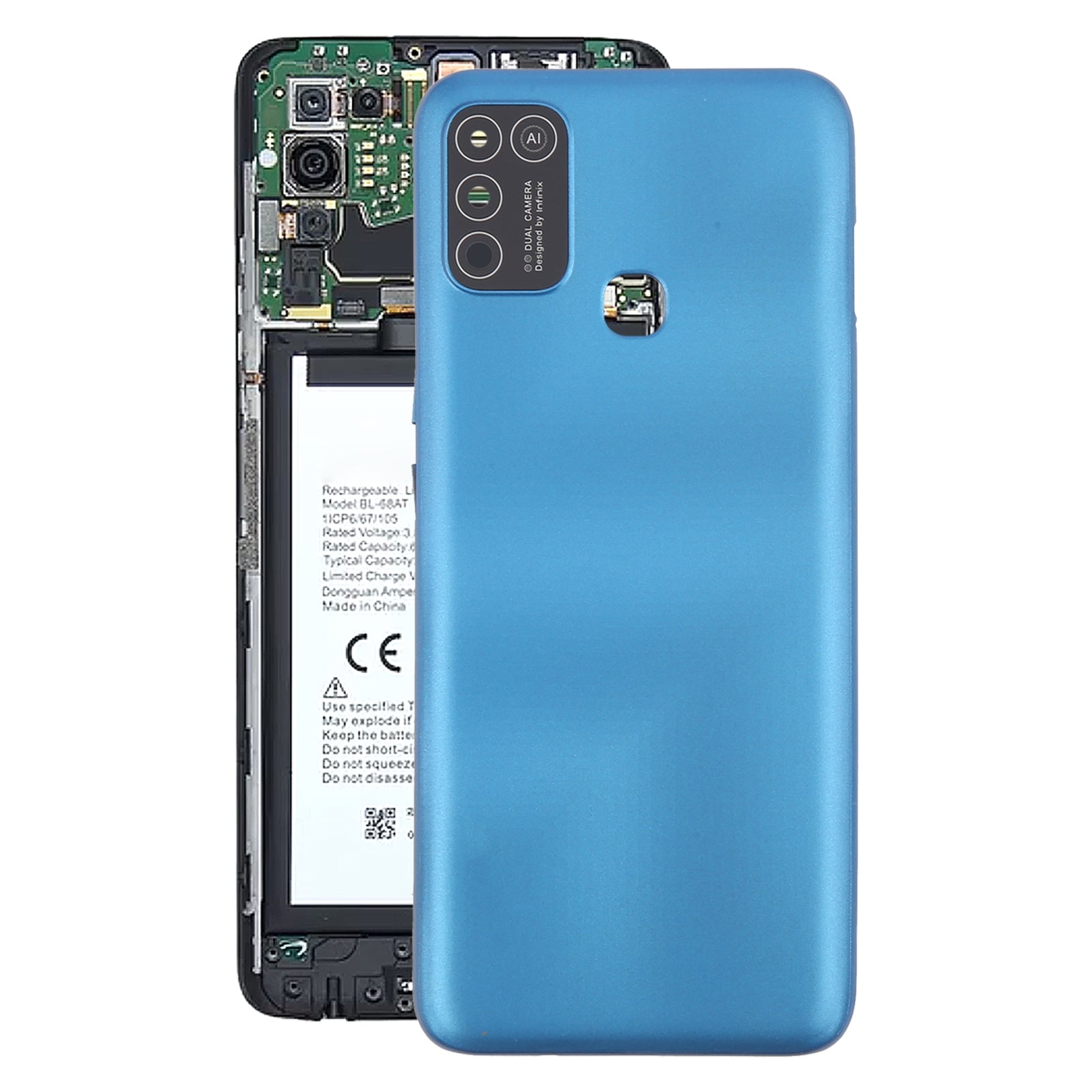 For Infinix Hot 10 Play Original Battery Back Cover(Blue)