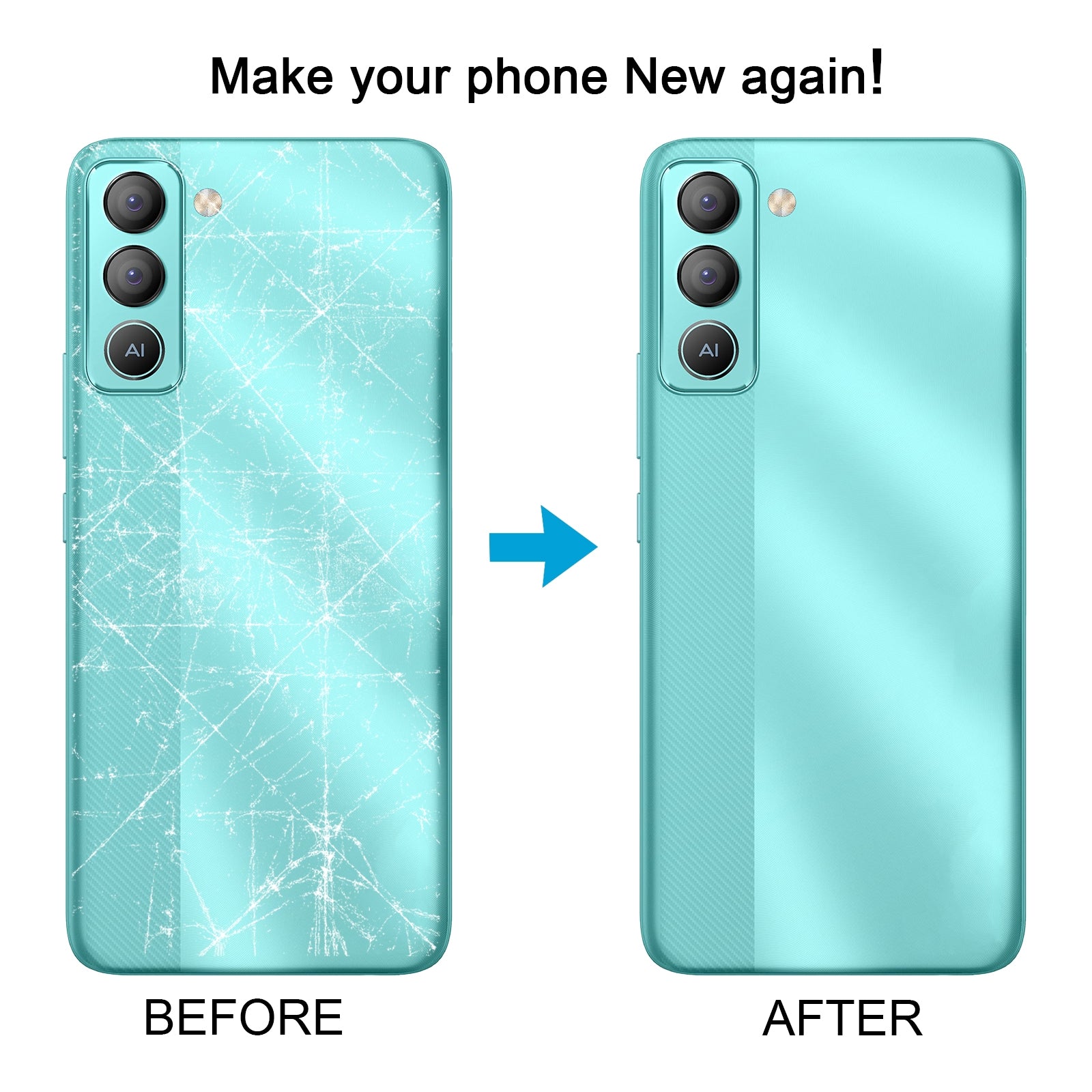 For Tecno Pop 5 LTE Original Battery Back Cover(Blue)