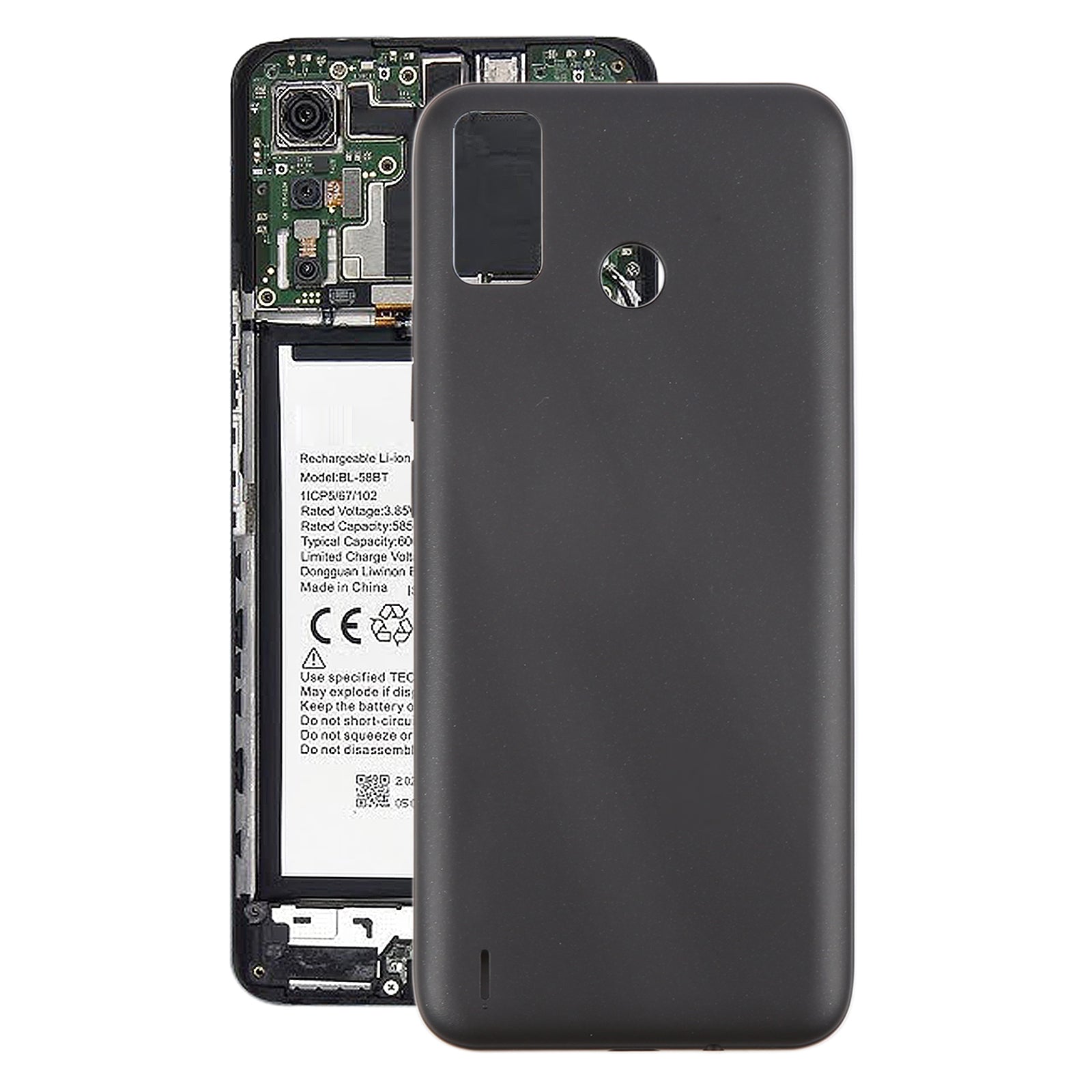 For Tecno Spark 6 Go Original Battery Back Cover(Black)