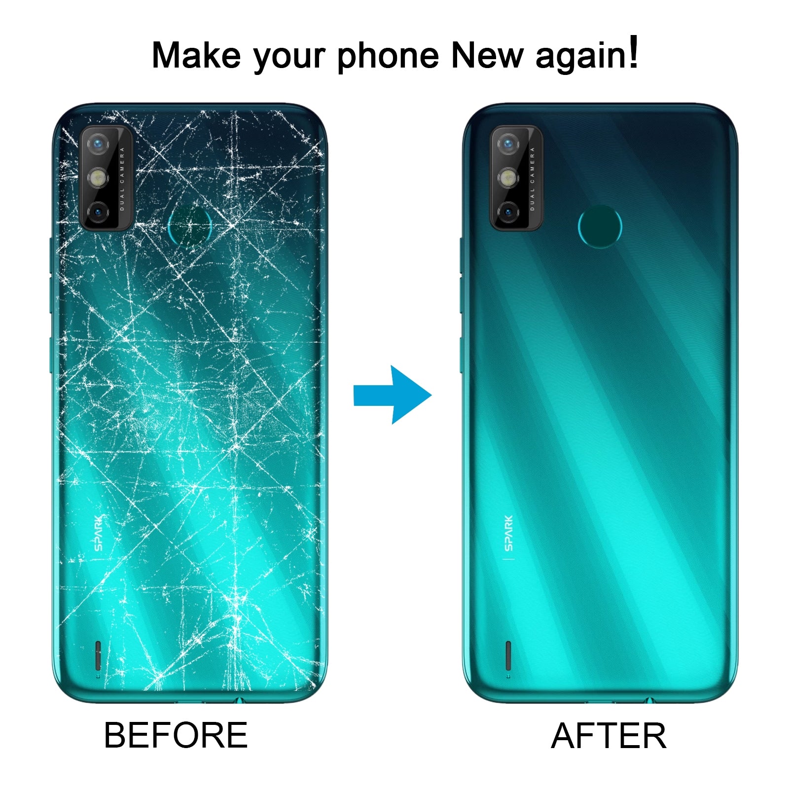For Tecno Spark 6 Go Original Battery Back Cover(White)