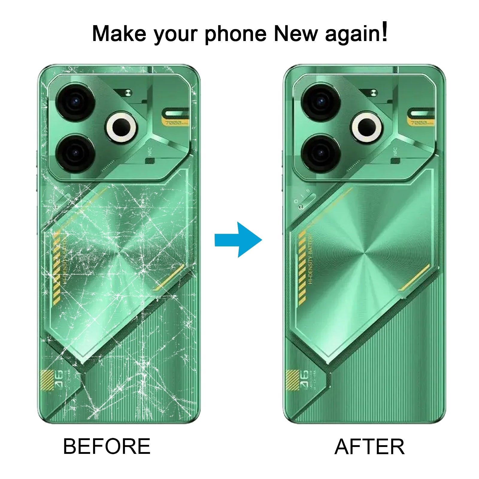 For Tecno Pova 6 Neo 4G Original Battery Back Cover(Green)