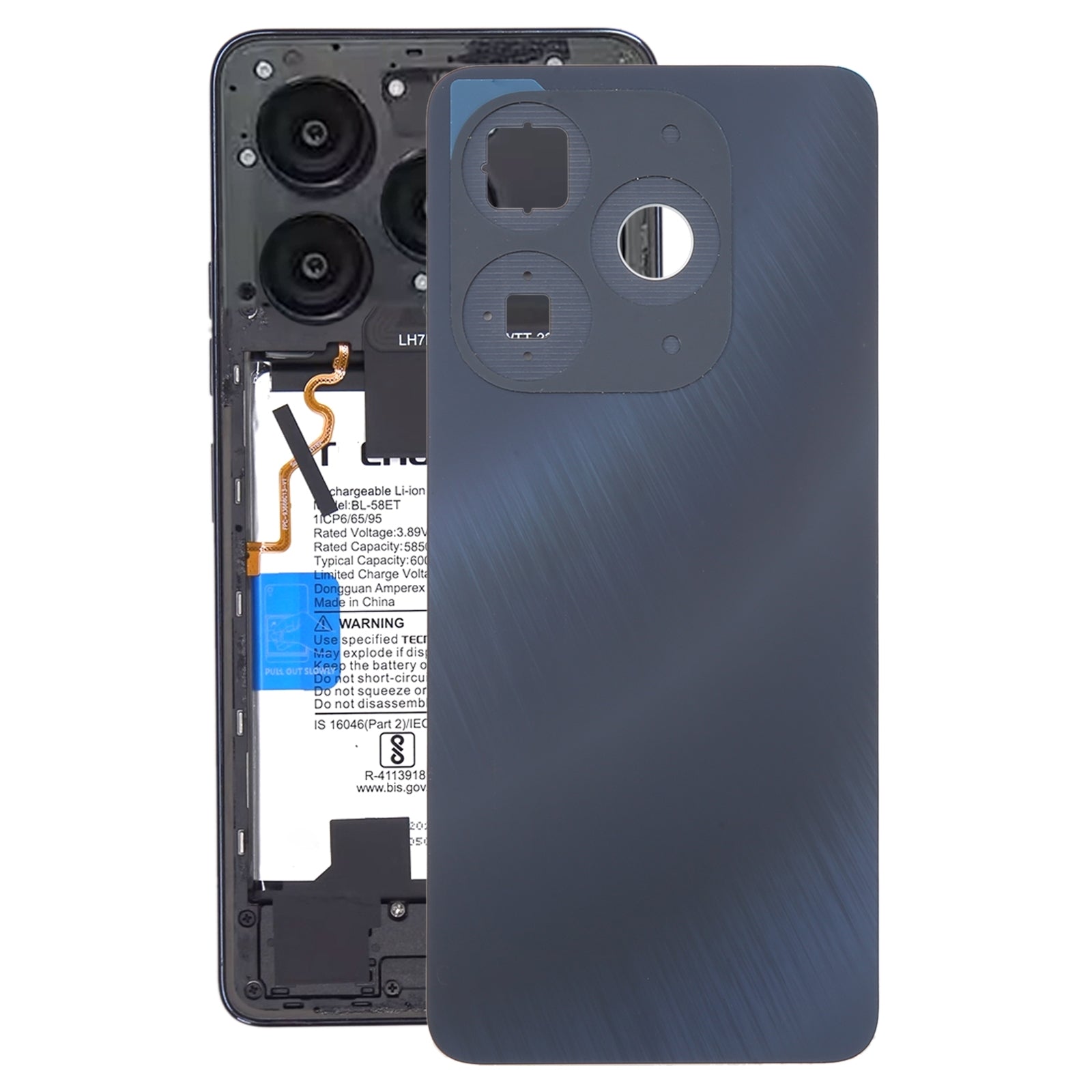 For itel P55 A666L Original Battery Back Cover(Black)