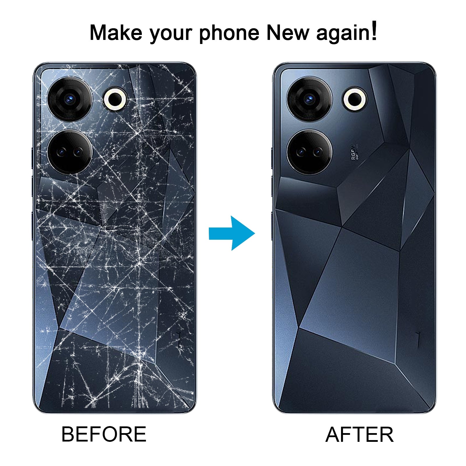 For Tecno Camon 20 Pro Original Battery Back Cover(White)