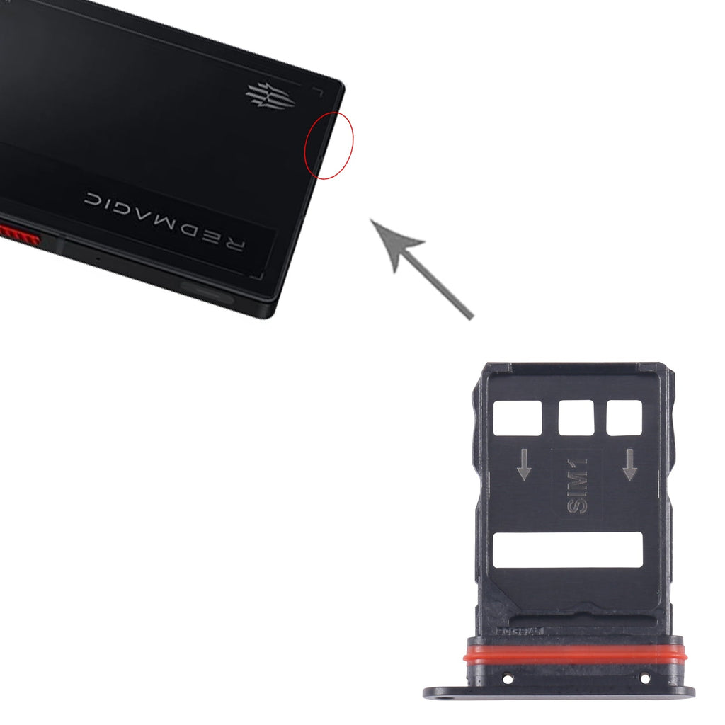 For ZTE nubia RedMagic 9 Pro NX769J SIM Card Tray + SIM Card Tray (Black)