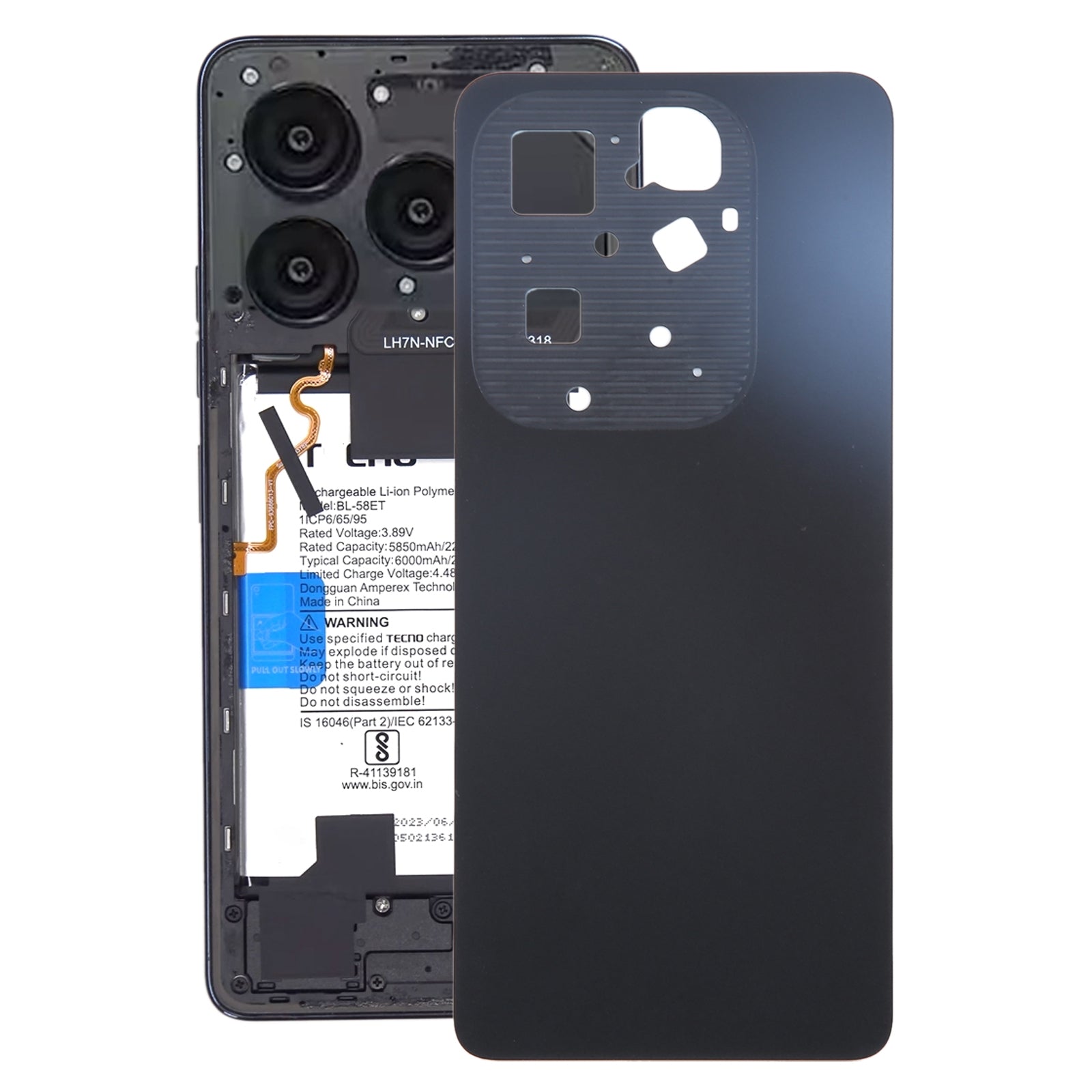For Infinix Hot 40 Pro X6837 Original Battery Back Cover(Black)