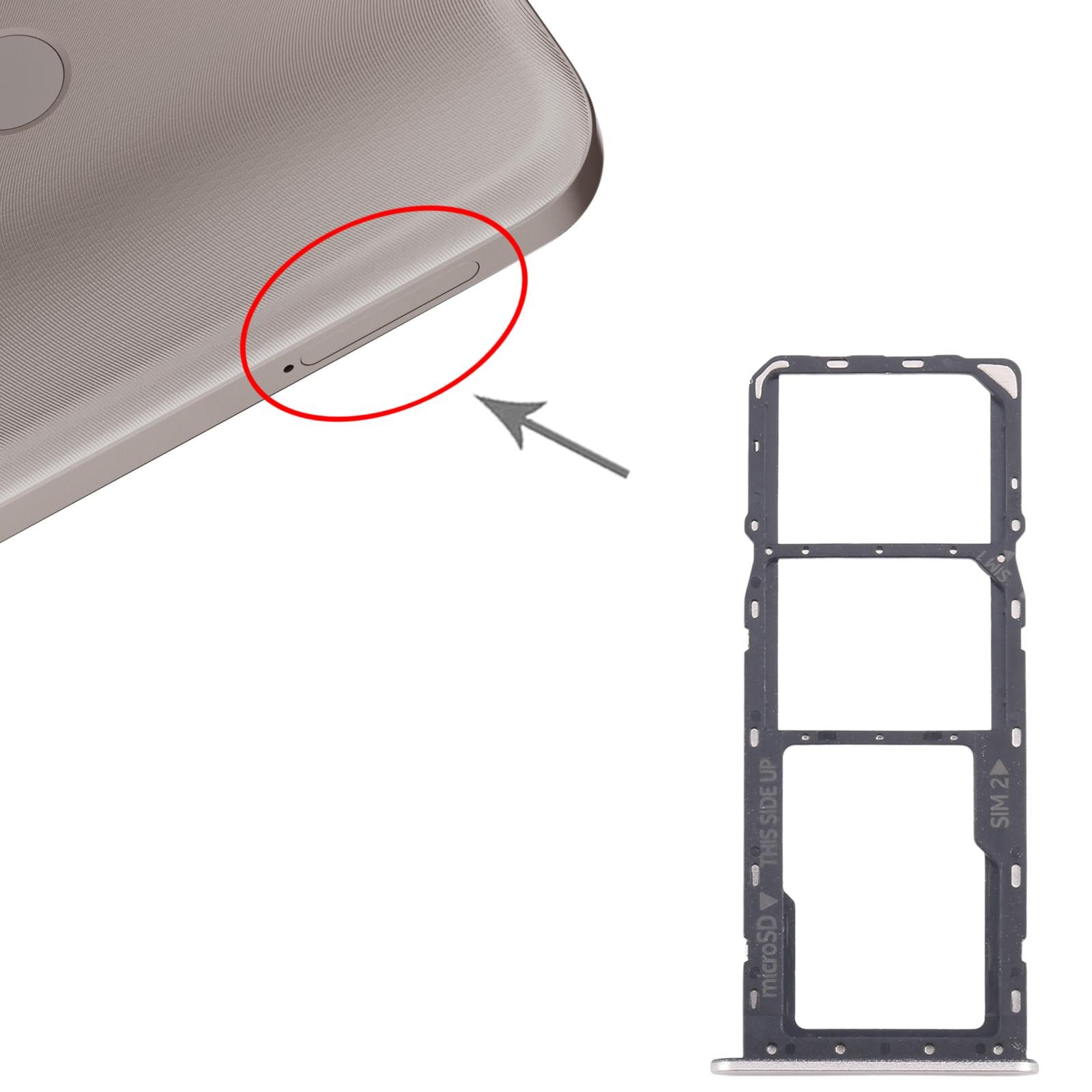 For Nokia C22 Original SIM Card Tray + SIM Card Tray + Micro SD Card Tray (Gold)