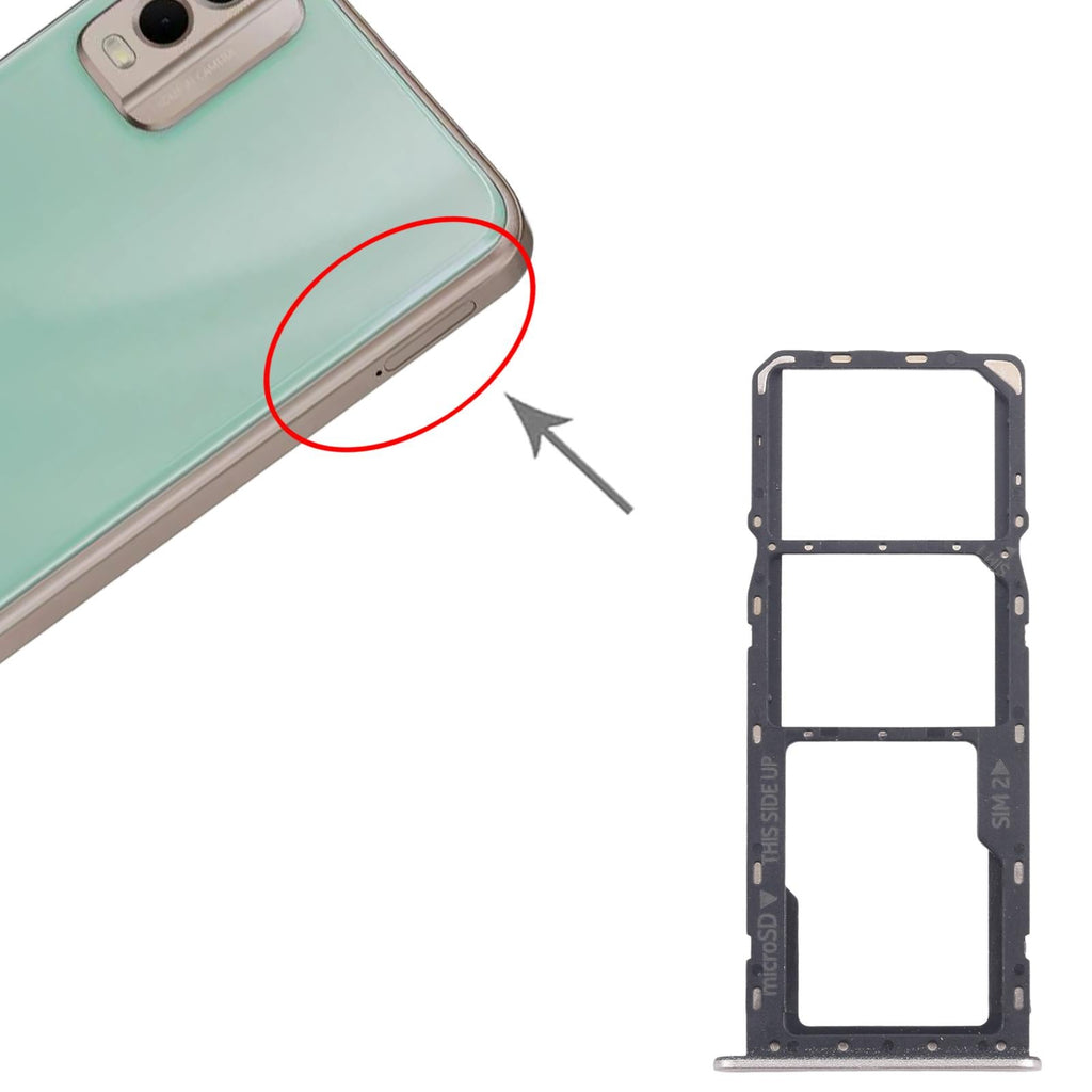 For Nokia C32 Original SIM Card Tray + SIM Card Tray + Micro SD Card Tray (Gold)
