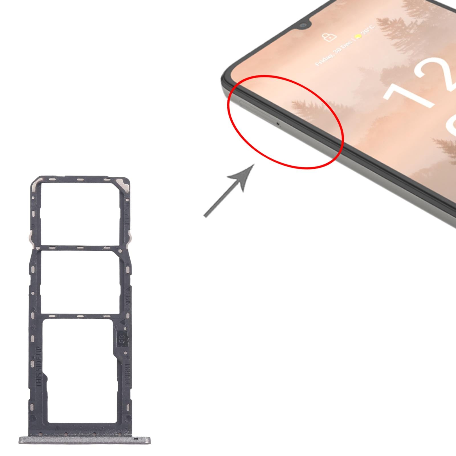 For Nokia C31 Original SIM Card Tray + SIM Card Tray + Micro SD Card Tray (Grey)