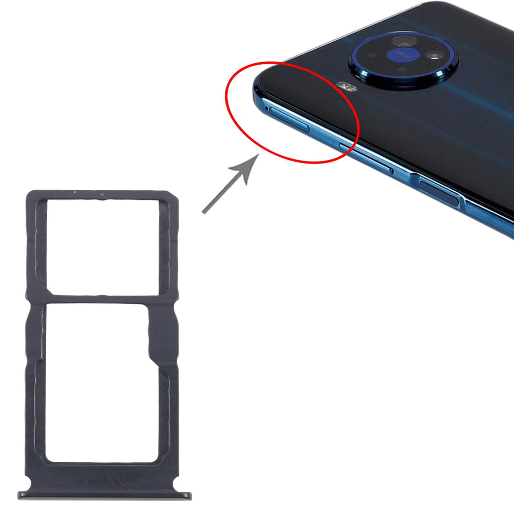 For Nokia 8 V 5G UW Original SIM Card Tray + SIM Card Tray / Micro SD Card Tray (Black)