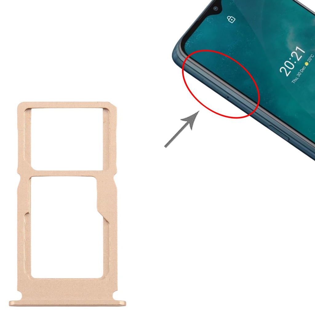 For Nokia G50 Original SIM Card Tray + SIM Card Tray / Micro SD Card Tray (Gold)
