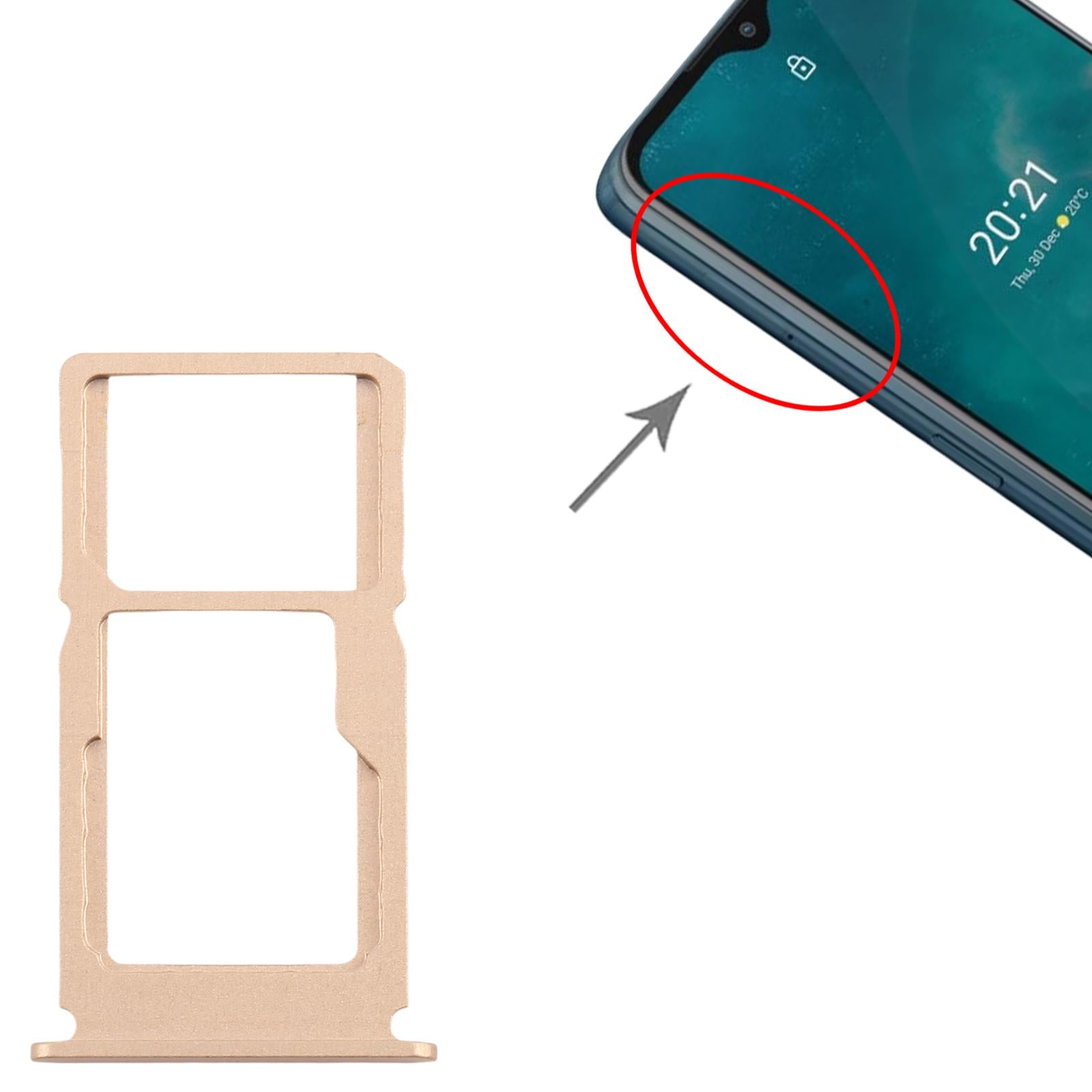 For Nokia G50 Original SIM Card Tray + SIM Card Tray / Micro SD Card Tray (Gold)