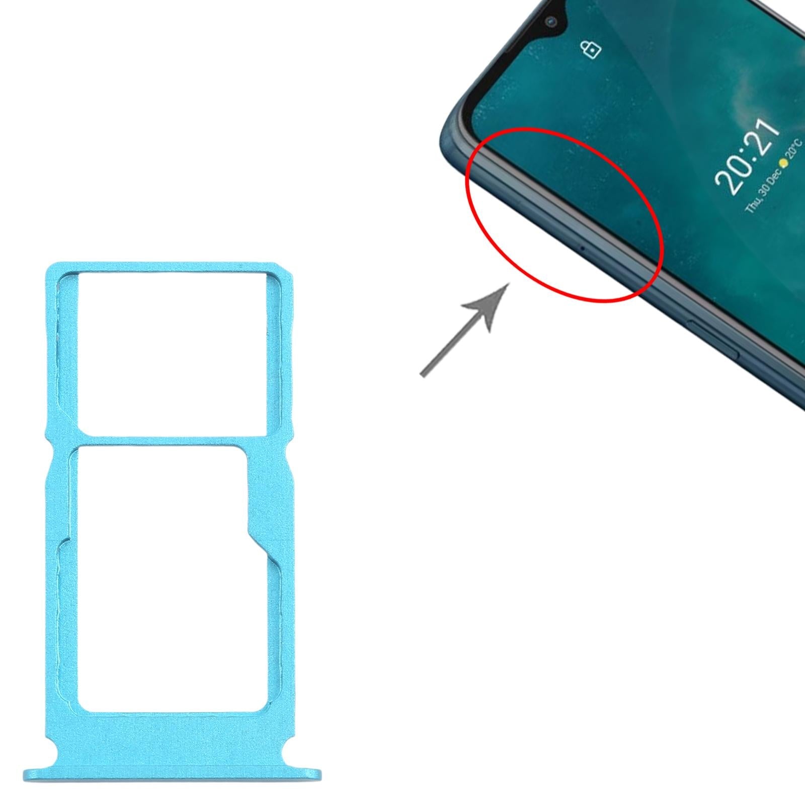 For Nokia G50 Original SIM Card Tray + SIM Card Tray / Micro SD Card Tray (Blue)