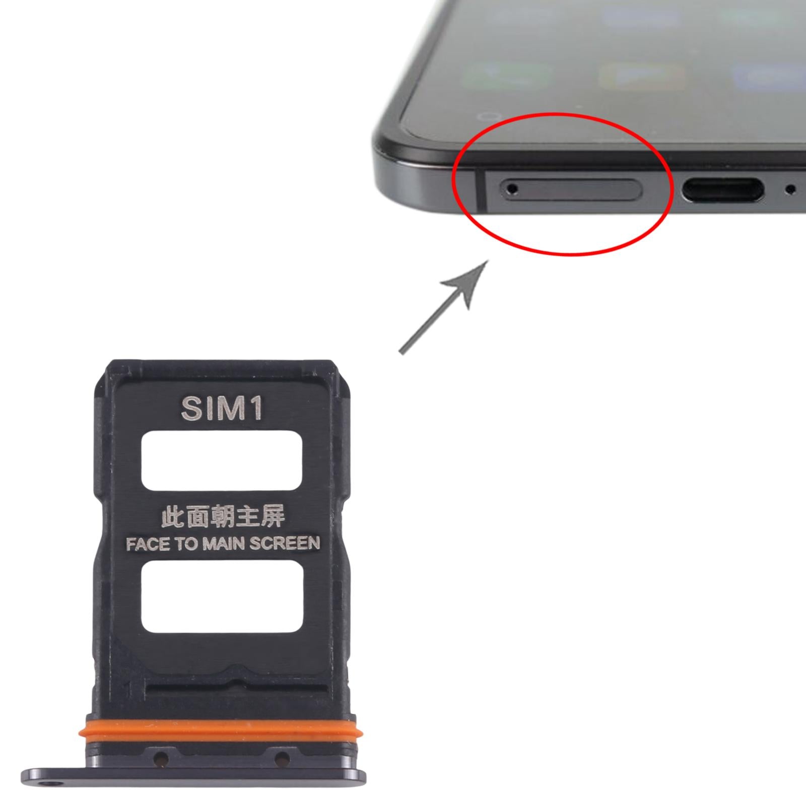 For Xiaomi Mix Flip Original SIM Card Tray + SIM Card Tray (Black)
