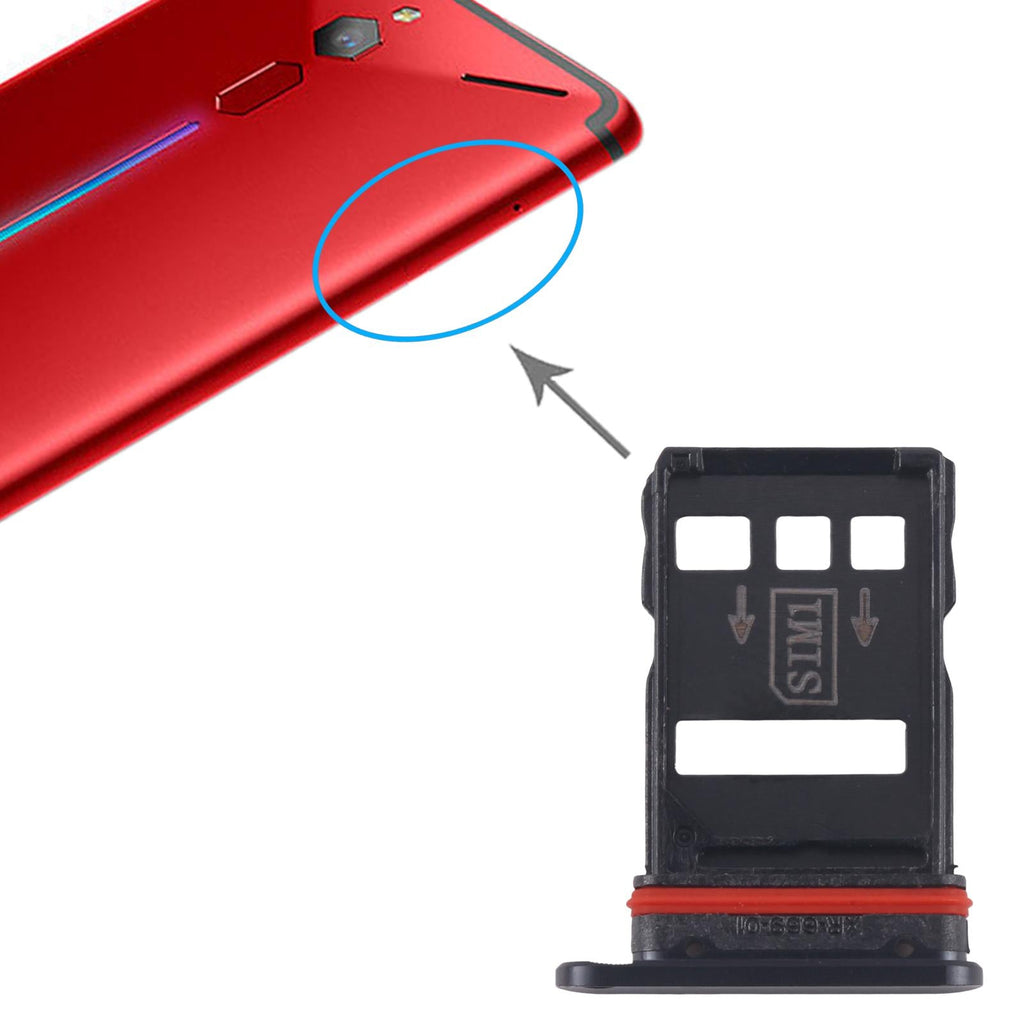 For ZTE nubia RedMagic 6 Pro NX669J-P SIM Card Tray + SIM Card Tray (Black)