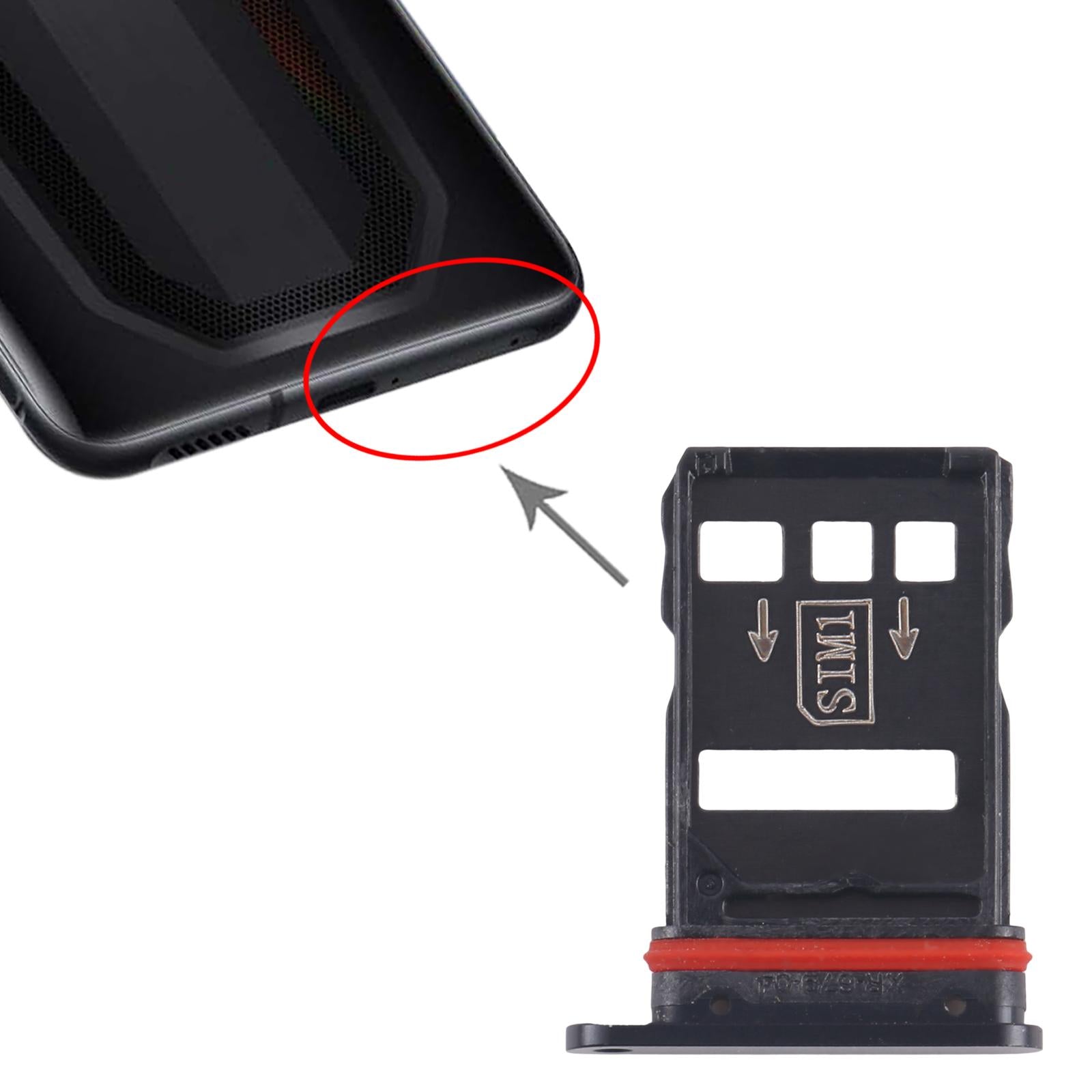 For ZTE nubia RedMagic 7 NX679J SIM Card Tray + SIM Card Tray (Black)