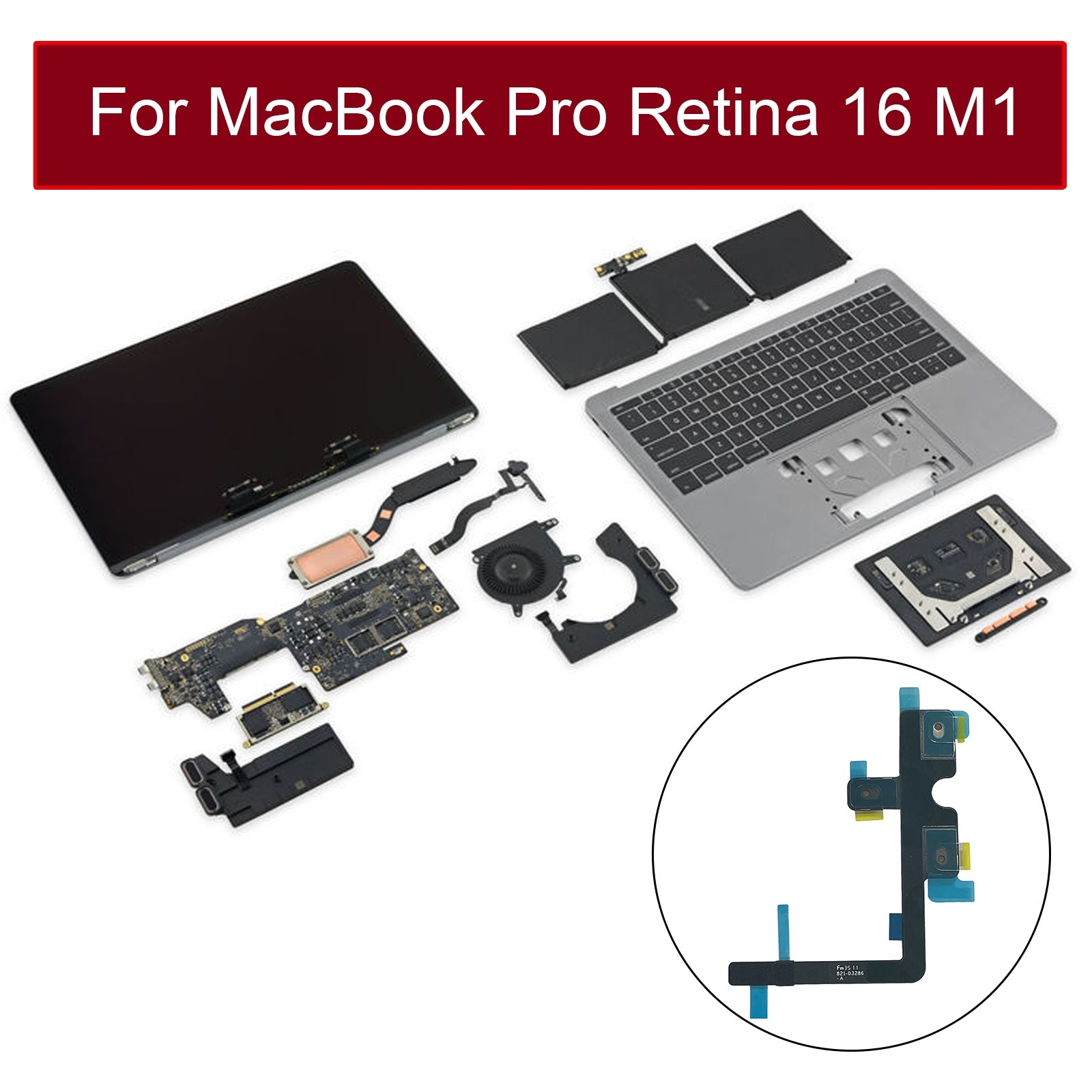 Microphone Flex Cable for MacBook Pro 16 2021 A2485 / Pro 16 2023 A2780