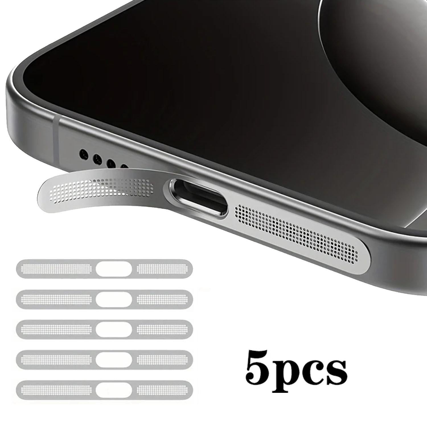 For iPhone 17 Pro Max 5pcs High-Density Metallic Integrated Speaker Dust Cover(Silver)