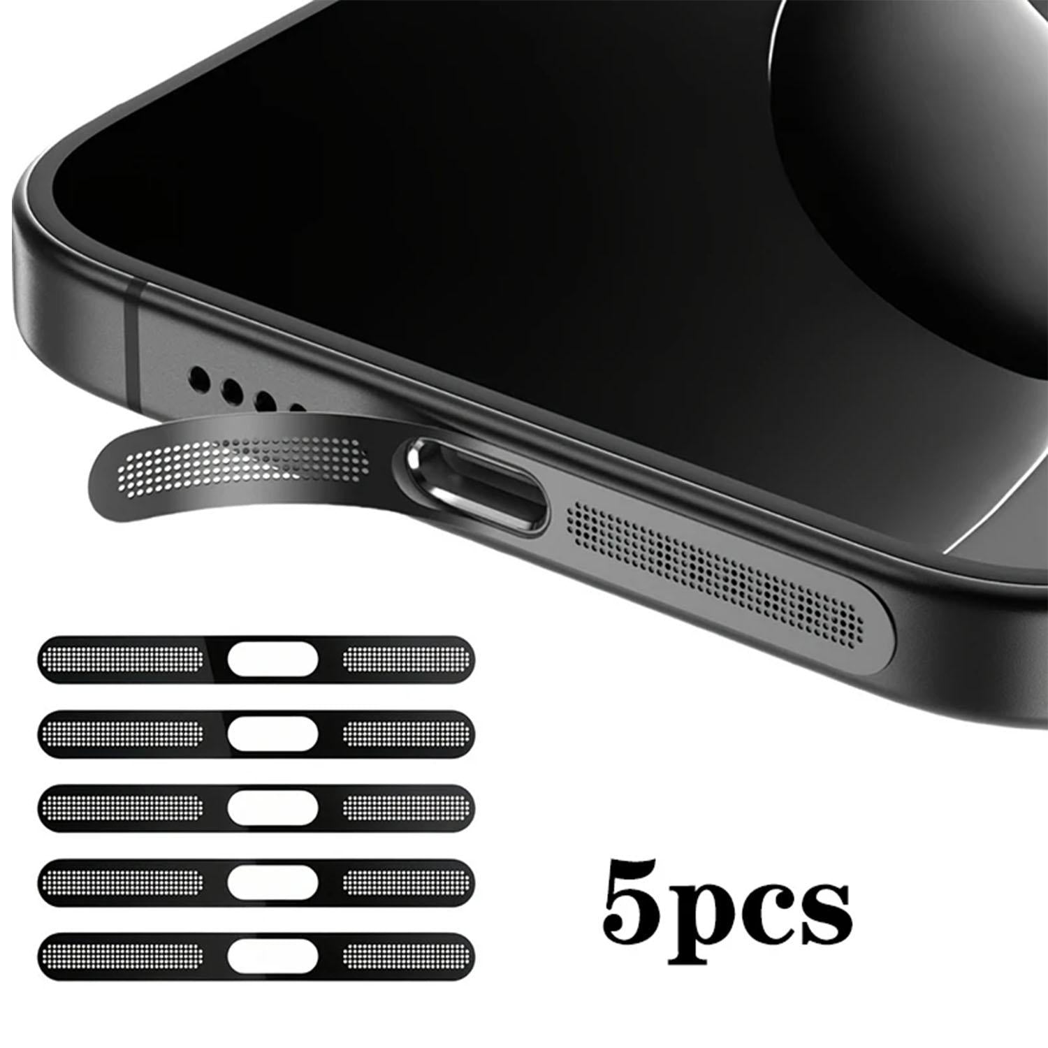 For iPhone 17 Pro 5pcs High-Density Metallic Integrated Speaker Dust Cover(Black)