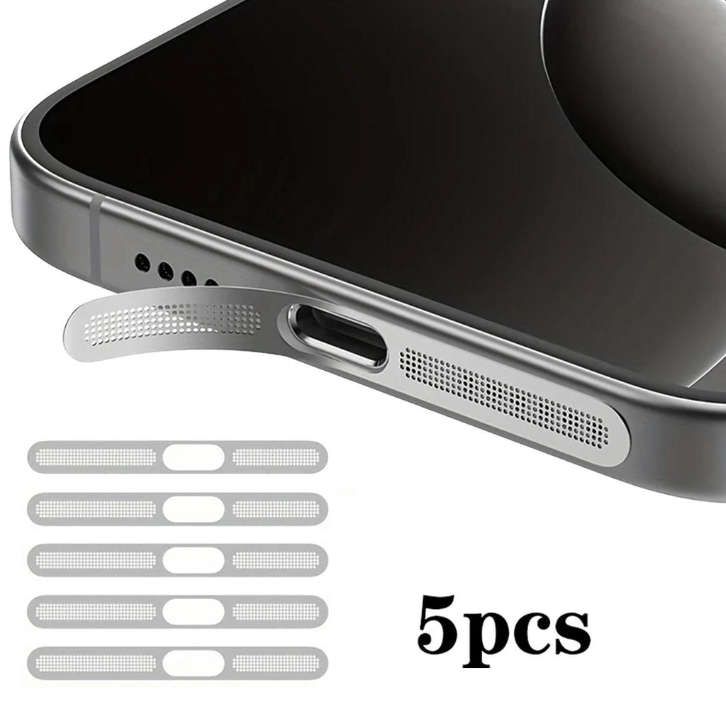 For iPhone 17 5pcs High-Density Metallic Integrated Speaker Dust Cover(Silver)