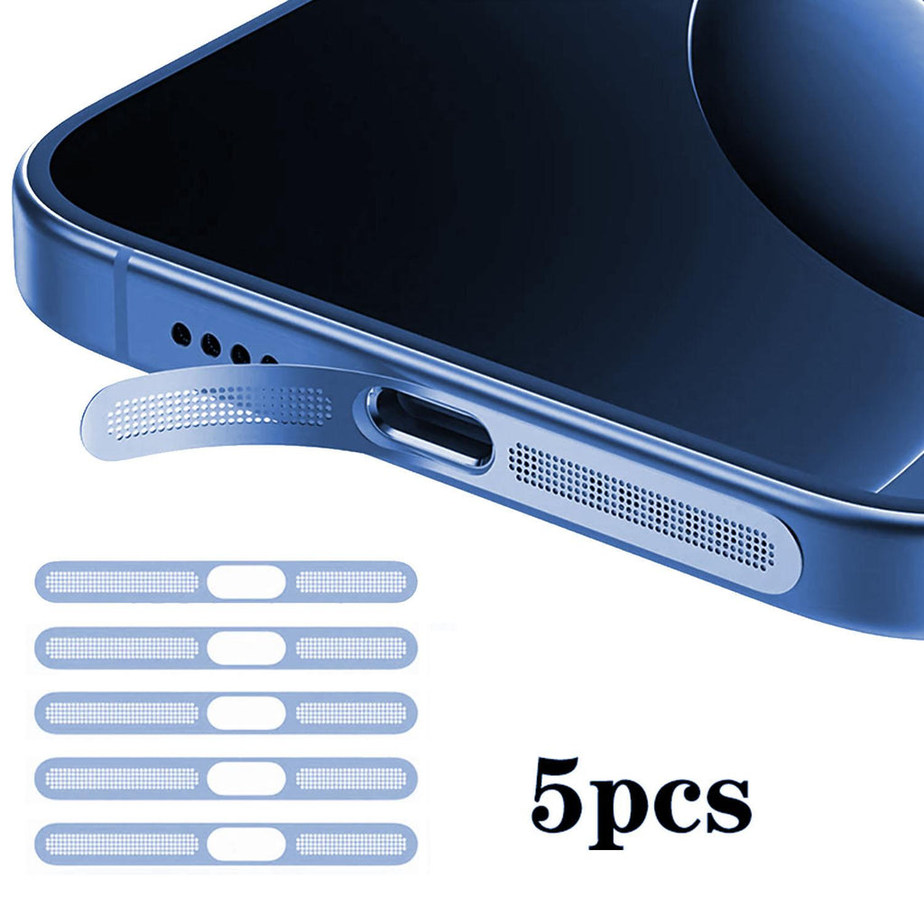 For iPhone 17 5pcs High-Density Metallic Integrated Speaker Dust Cover(Light Blue)