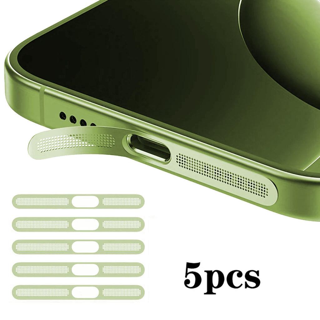 For iPhone 17 5pcs High-Density Metallic Integrated Speaker Dust Cover(Green)