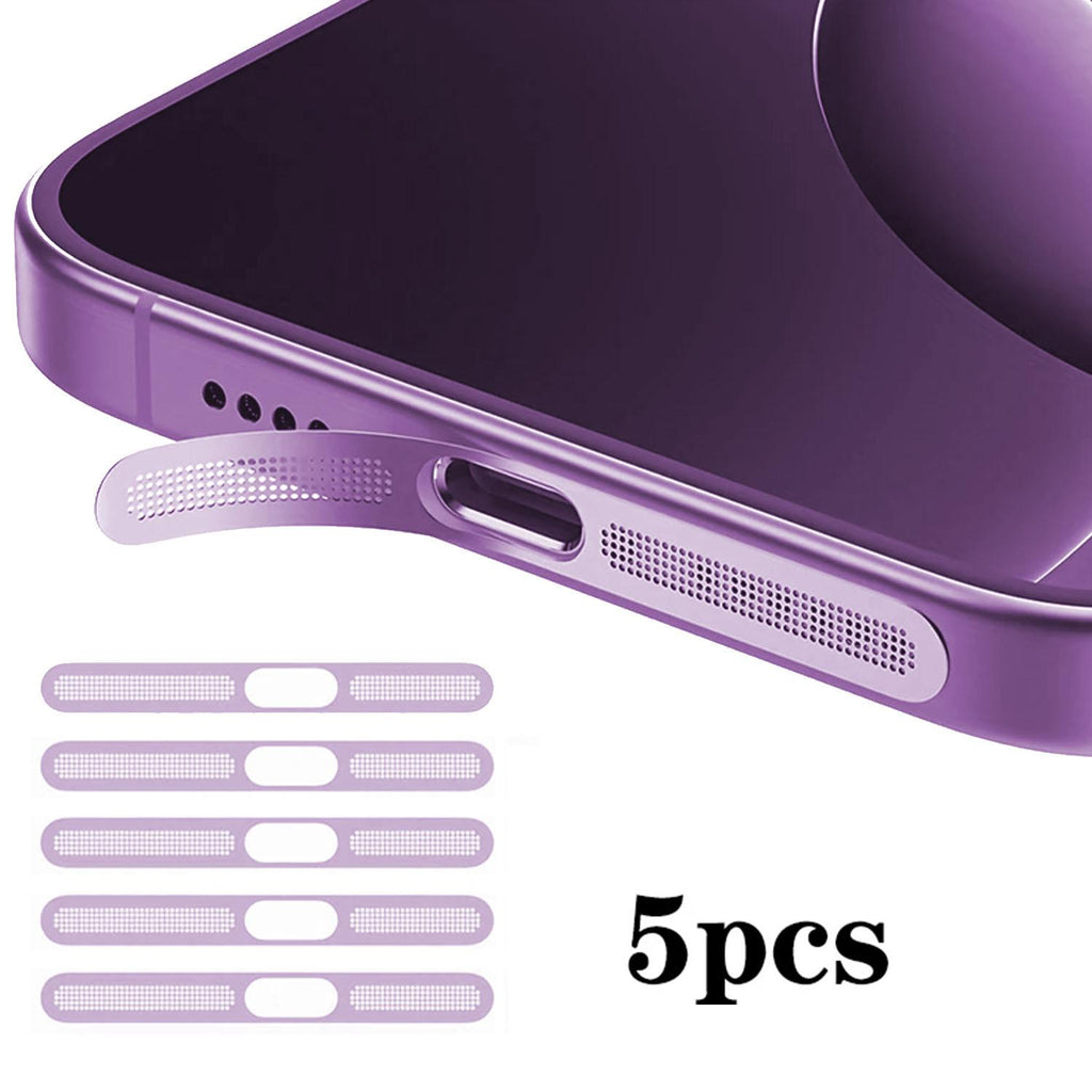For iPhone 17 5pcs High-Density Metallic Integrated Speaker Dust Cover(Purple)