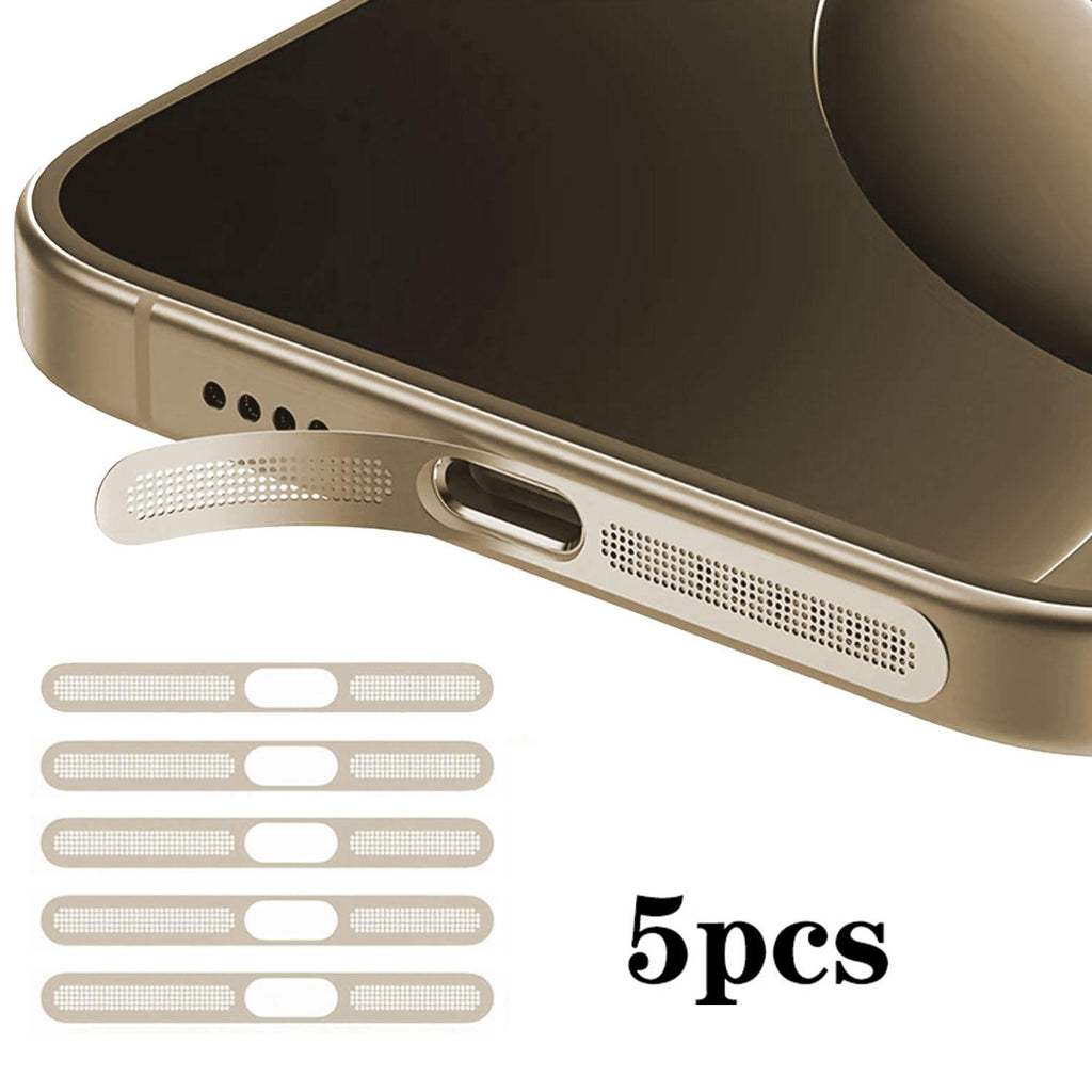 For iPhone Air 5pcs High-Density Metallic Integrated Speaker Dust Cover(Light Gold)