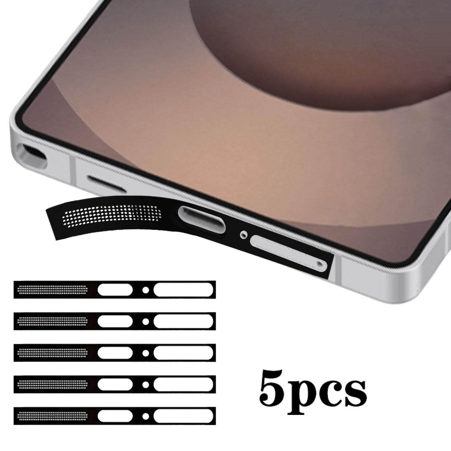 For Samsung Galaxy S26 Ultra 5G 5pcs High-Density Metallic Integrated Speaker Dust Cover(Black)