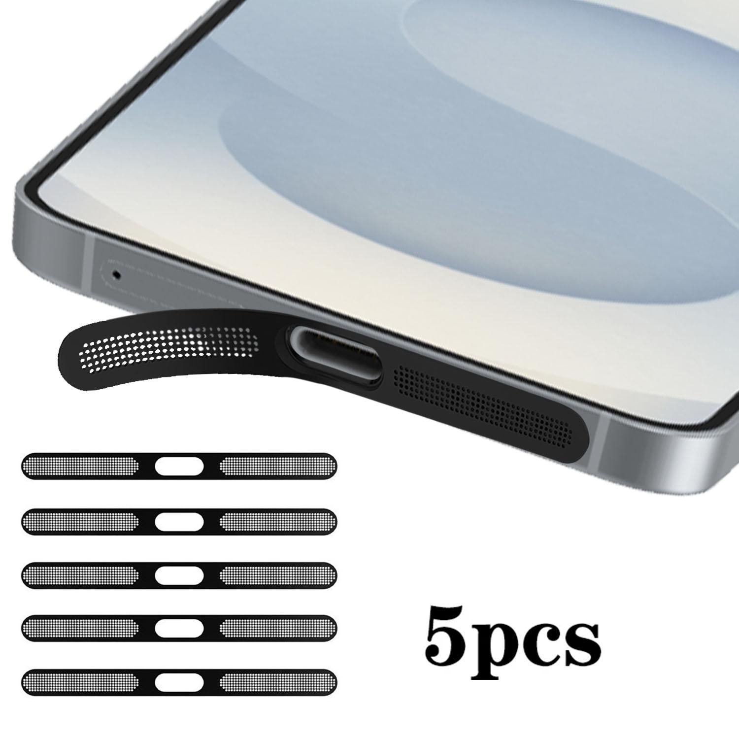 For Samsung Galaxy S26 5G 5pcs High-Density Metallic Integrated Speaker Dust Cover(Black)