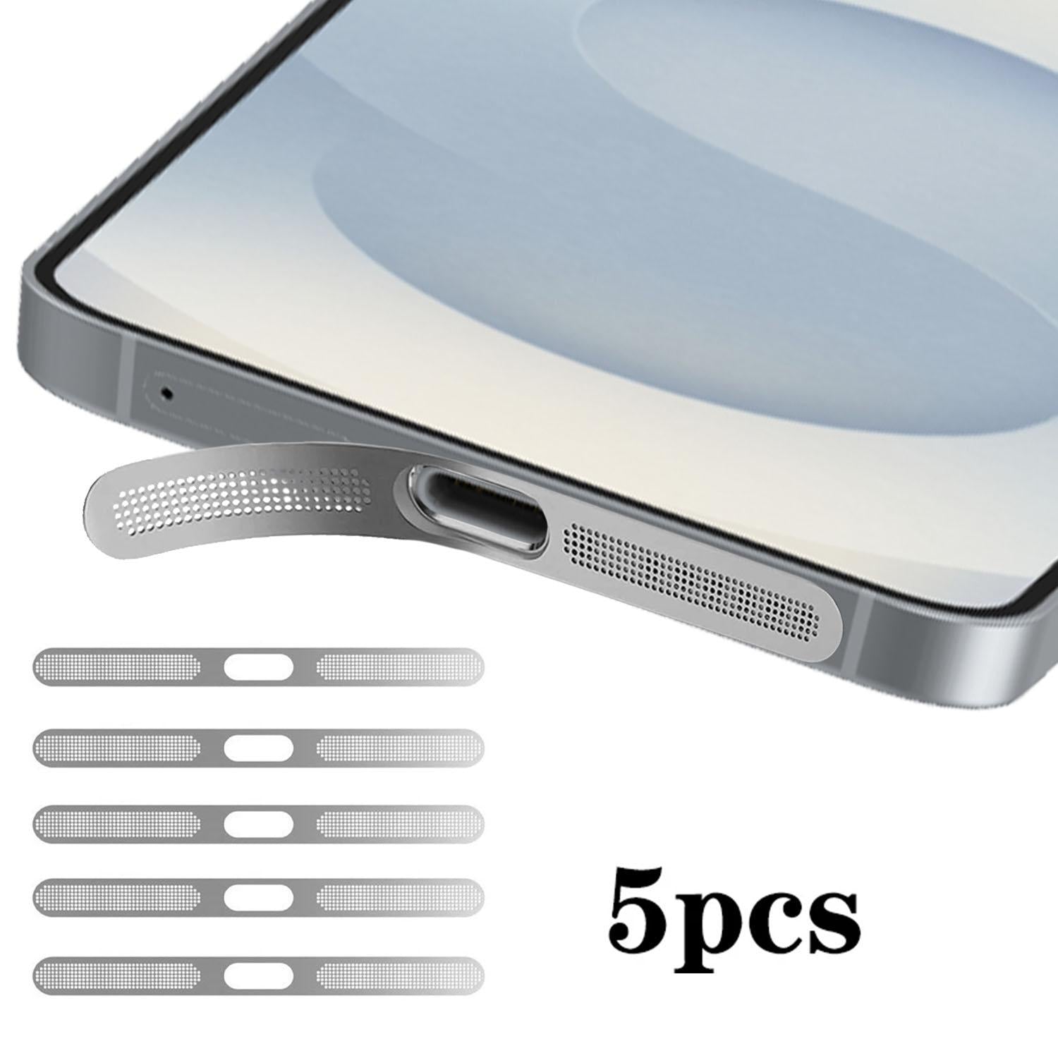 For Samsung Galaxy S26 5G 5pcs High-Density Metallic Integrated Speaker Dust Cover(Silver)