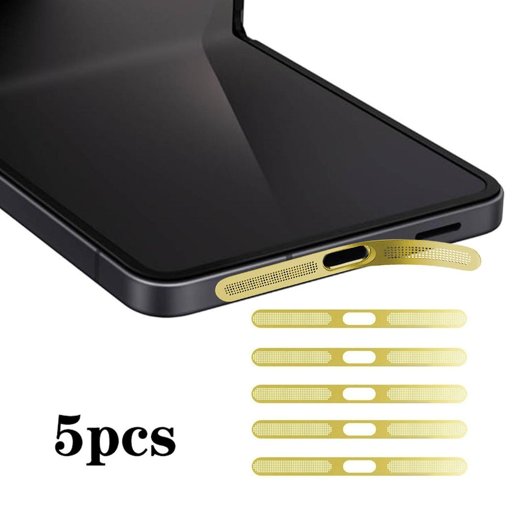For Samsung Galaxy Z Flip7 5G 5pcs High-Density Metallic Integrated Speaker Dust Cover(Gold)