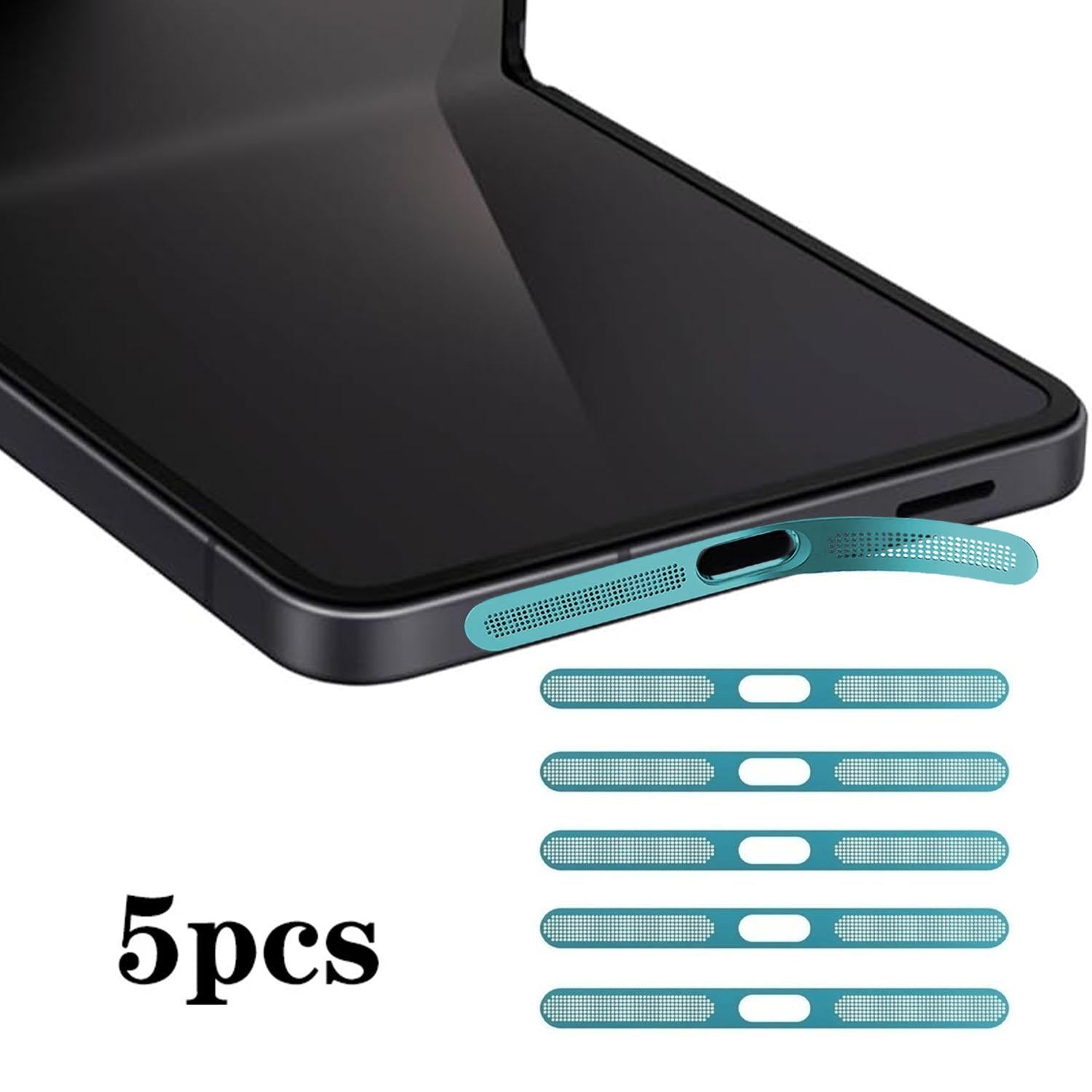 For Samsung Galaxy Z Flip7 5G 5pcs High-Density Metallic Integrated Speaker Dust Cover(Blue)