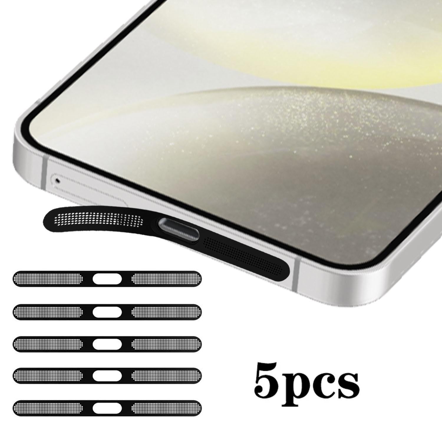 For Samsung Galaxy S24+ 5G 5pcs High-Density Metallic Integrated Speaker Dust Cover(Black)