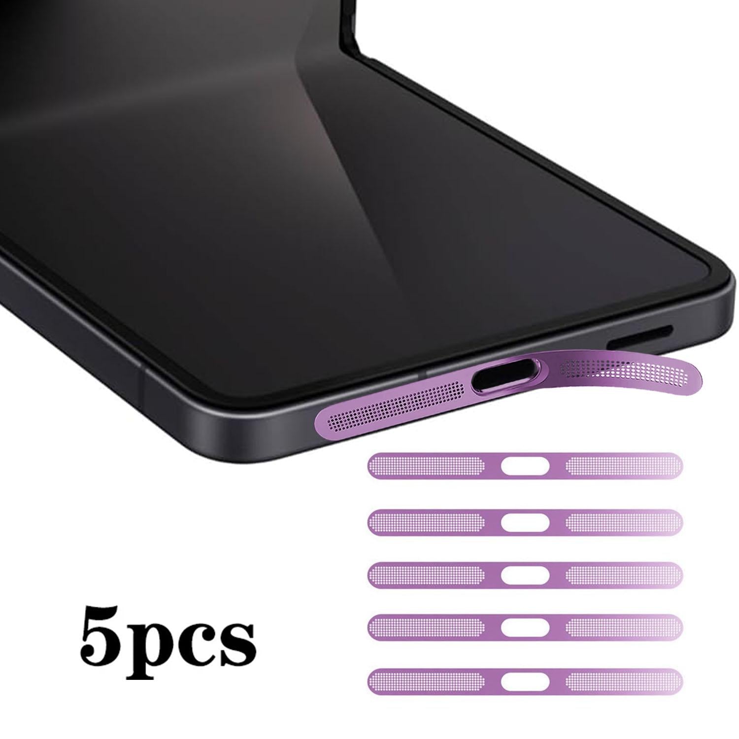 For Samsung Galaxy Z Flip6 5G 5pcs High-Density Metallic Integrated Speaker Dust Cover(Purple)