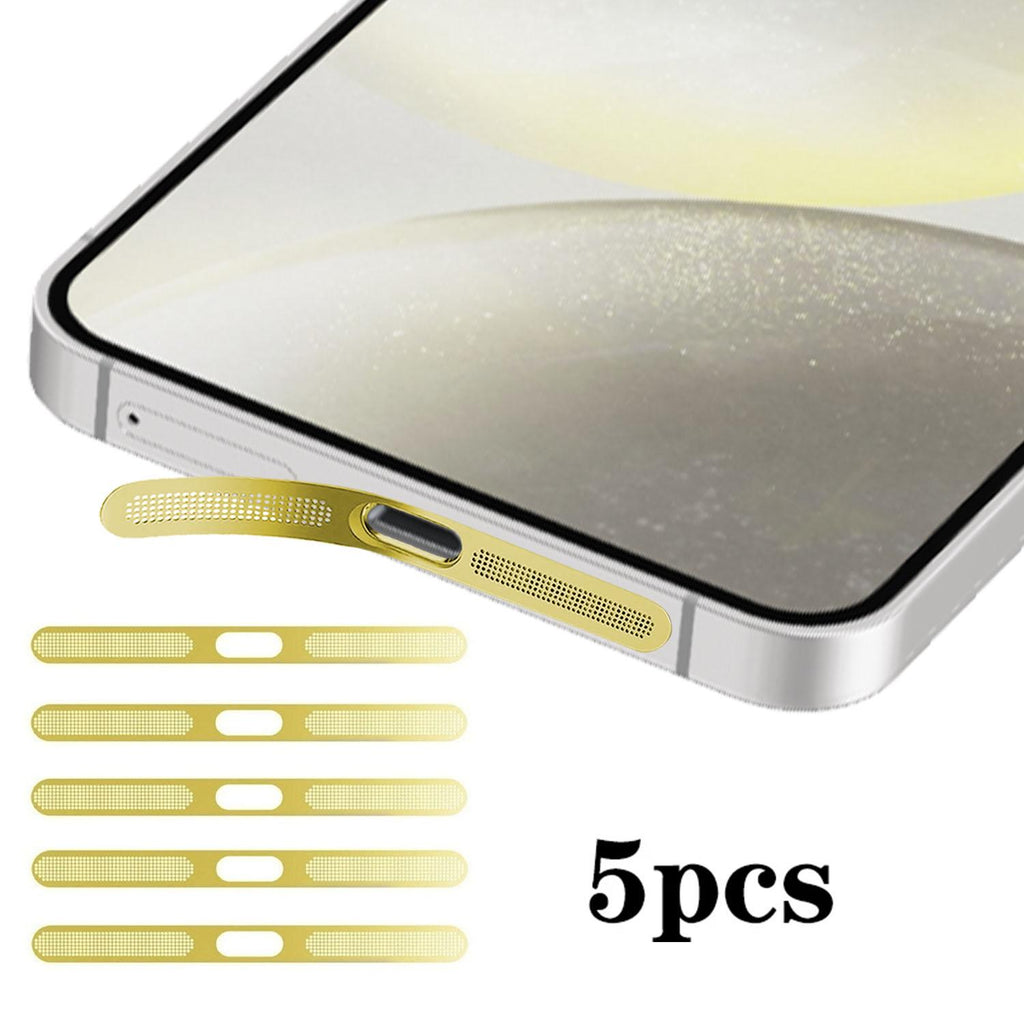 For Samsung Galaxy S24+ 5G 5pcs High-Density Metallic Integrated Speaker Dust Cover(Gold)