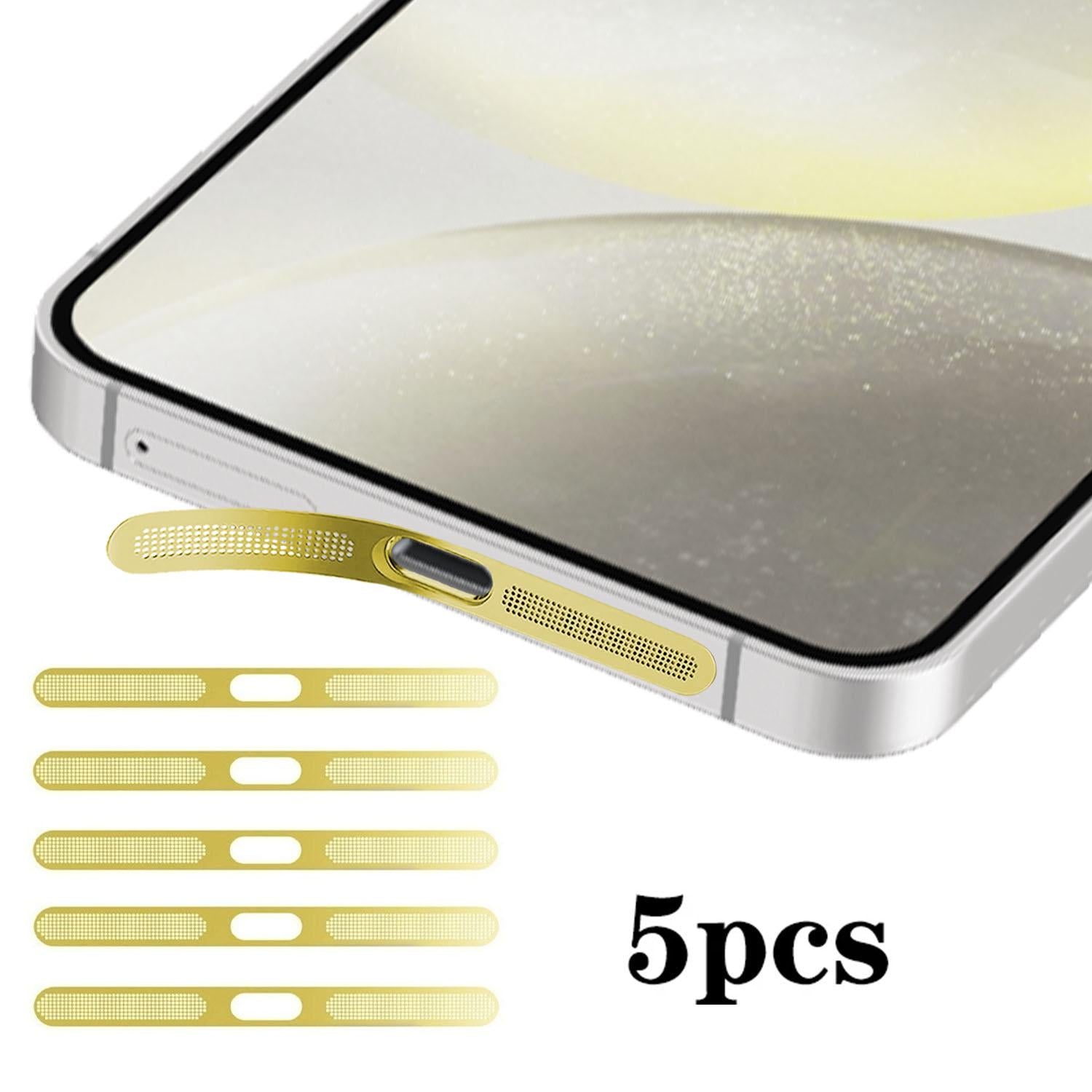For Samsung Galaxy S24+ 5G 5pcs High-Density Metallic Integrated Speaker Dust Cover(Gold)
