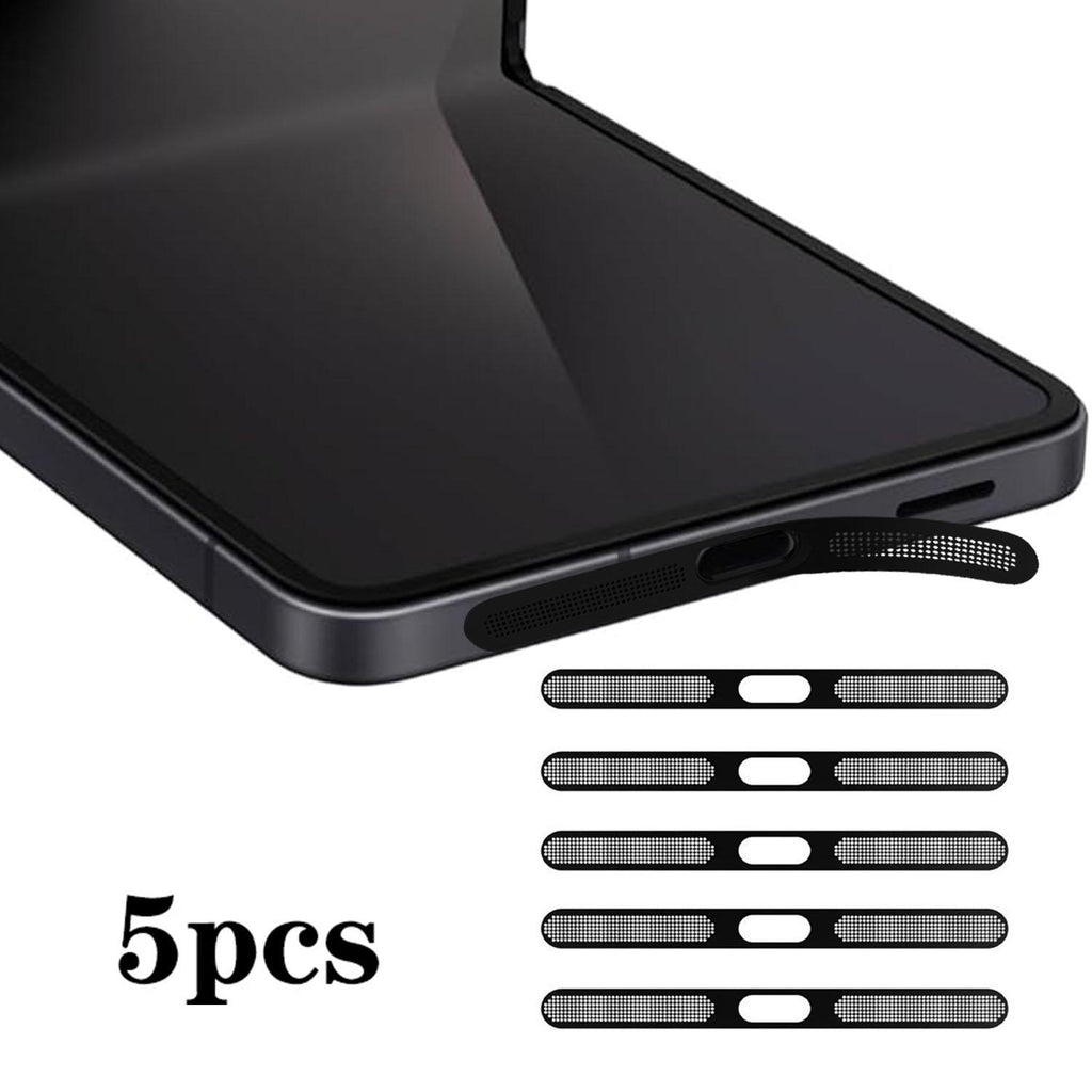 For Samsung Galaxy Z Flip6 5G 5pcs High-Density Metallic Integrated Speaker Dust Cover(Black)
