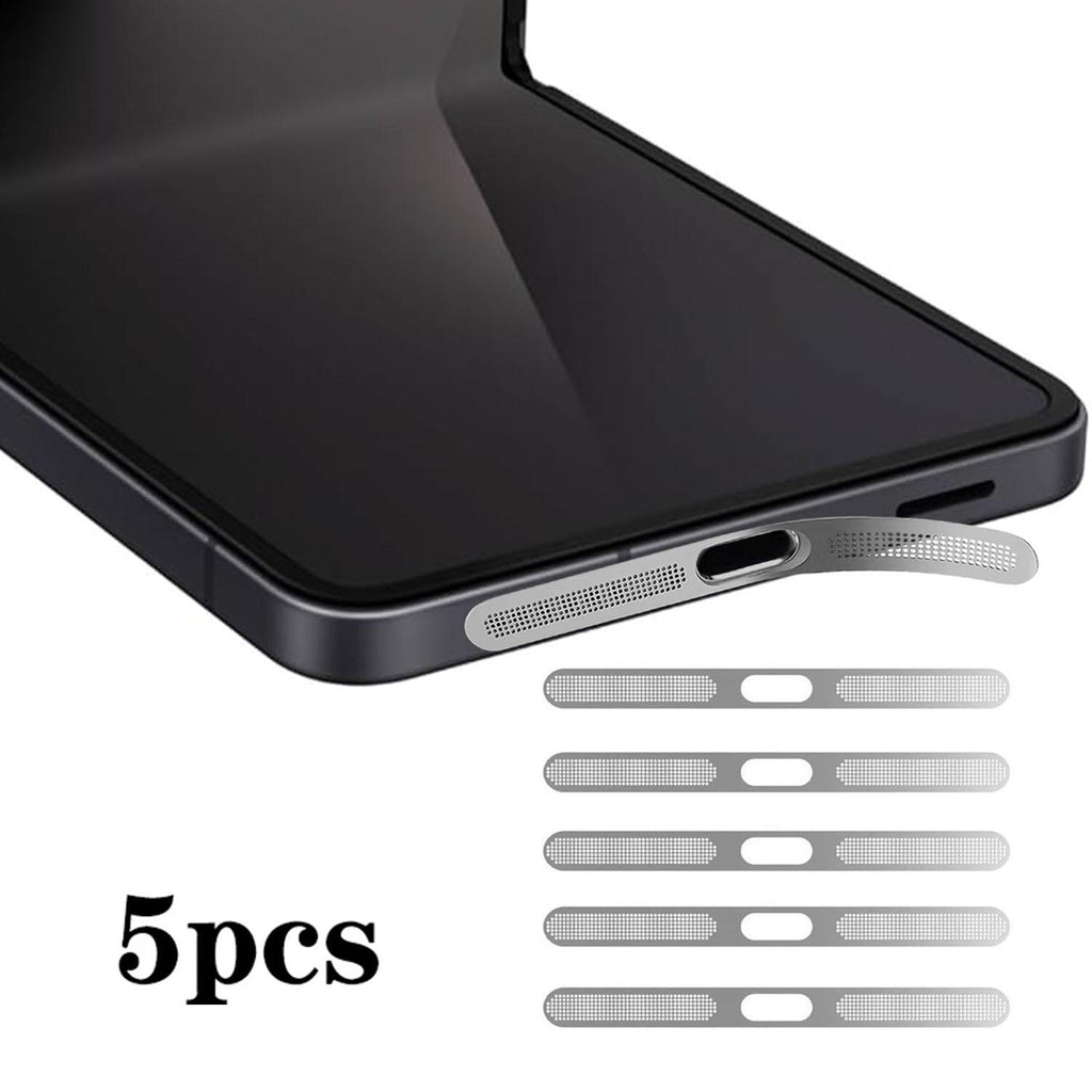 For Samsung Galaxy Z Flip6 5G 5pcs High-Density Metallic Integrated Speaker Dust Cover(Silver)