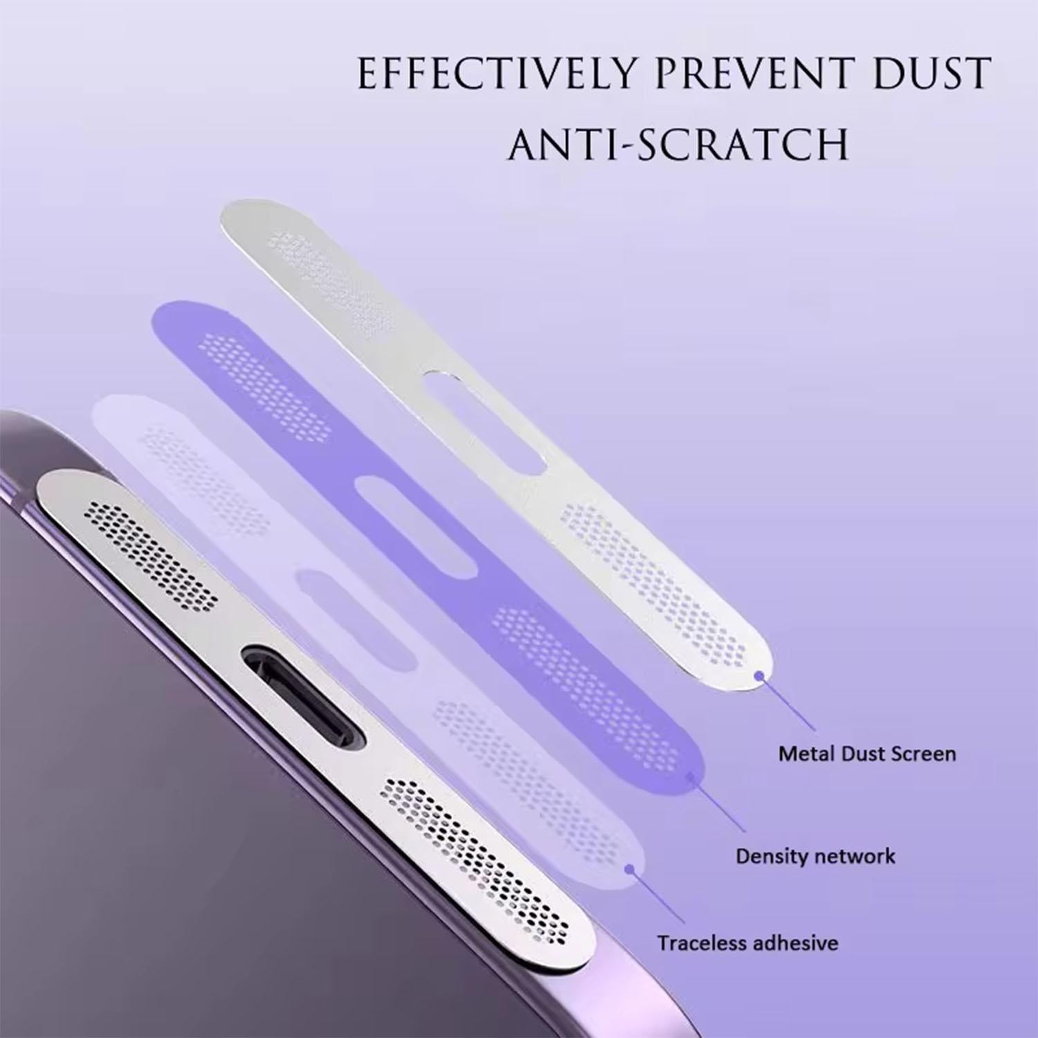 For Samsung Galaxy S24+ 5G 5pcs High-Density Metallic Integrated Speaker Dust Cover(Silver)
