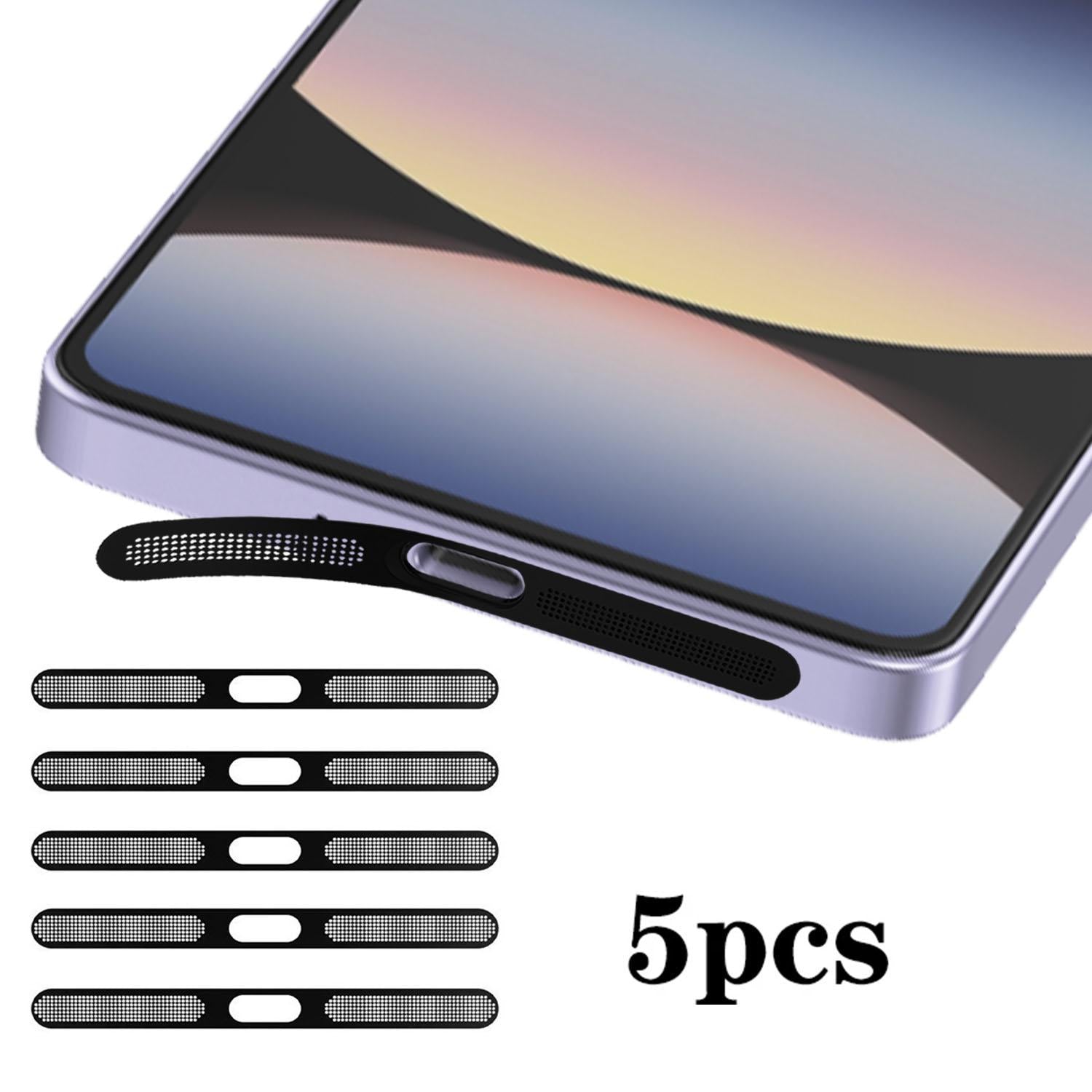 For Redmi Note15 Pro+ 5pcs High-Density Metallic Integrated Speaker Dust Cover(Black)