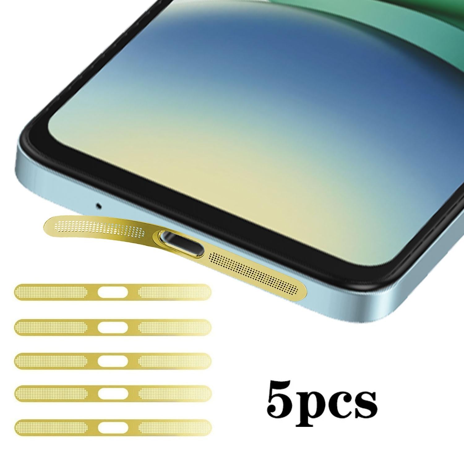 For Redmi A5 5pcs High-Density Metallic Integrated Speaker Dust Cover(Gold)